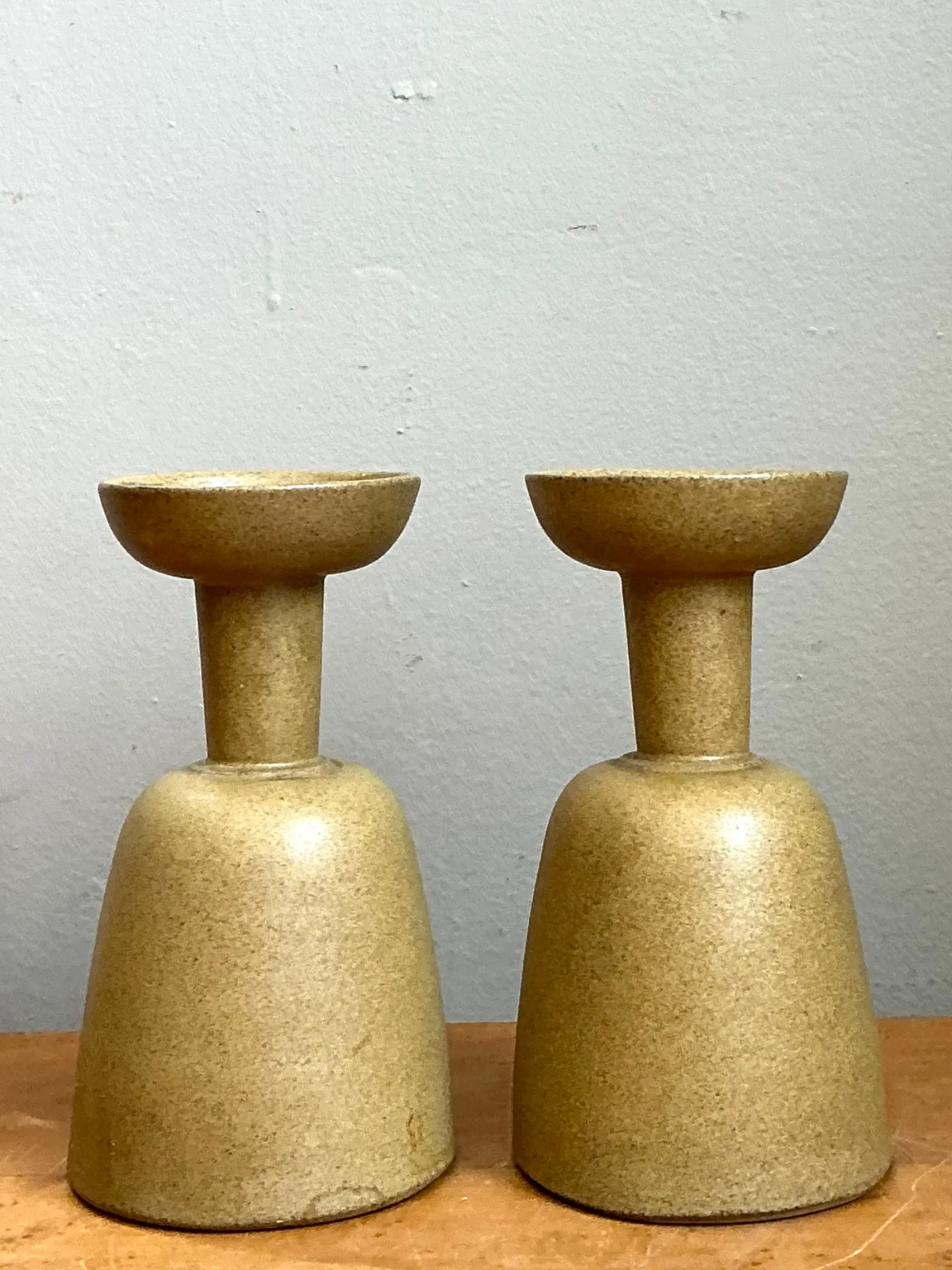 Vintage Modernist Ceramic Candle Holders — additional photo 2