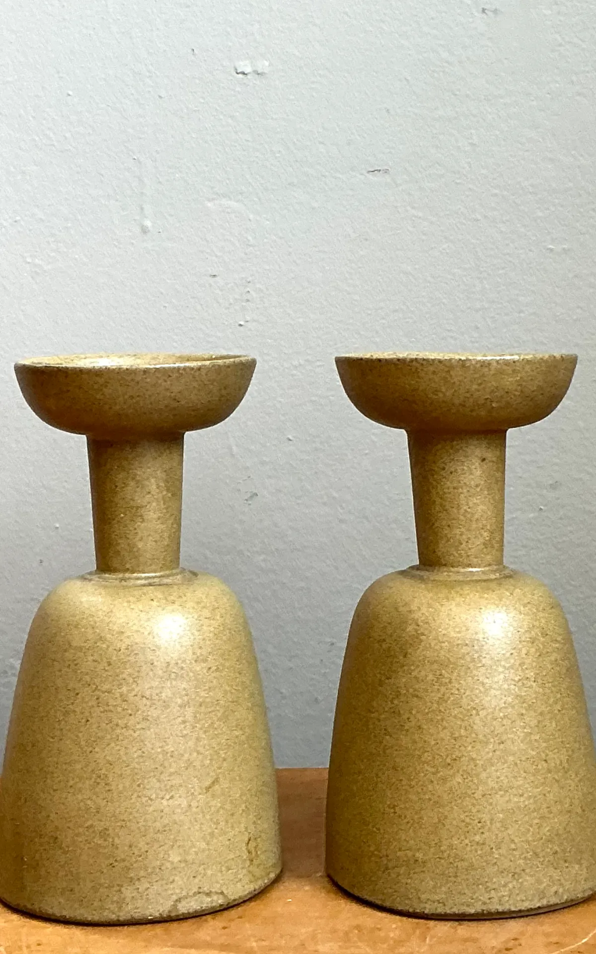 Vintage Modernist Ceramic Candle Holders — additional photo 2