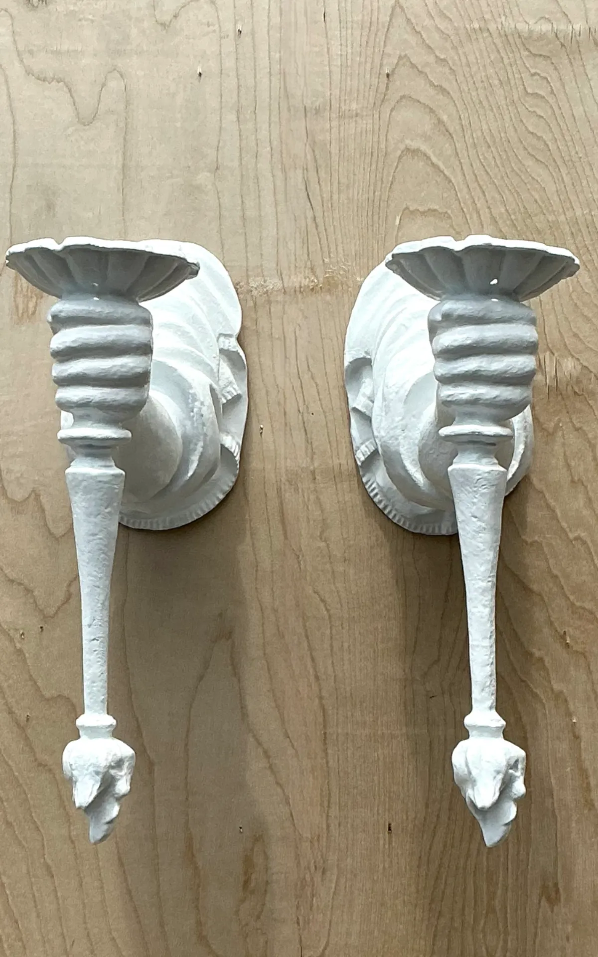 Vintage Plaster Decorative Wall Sconces - Pair — additional photo 1