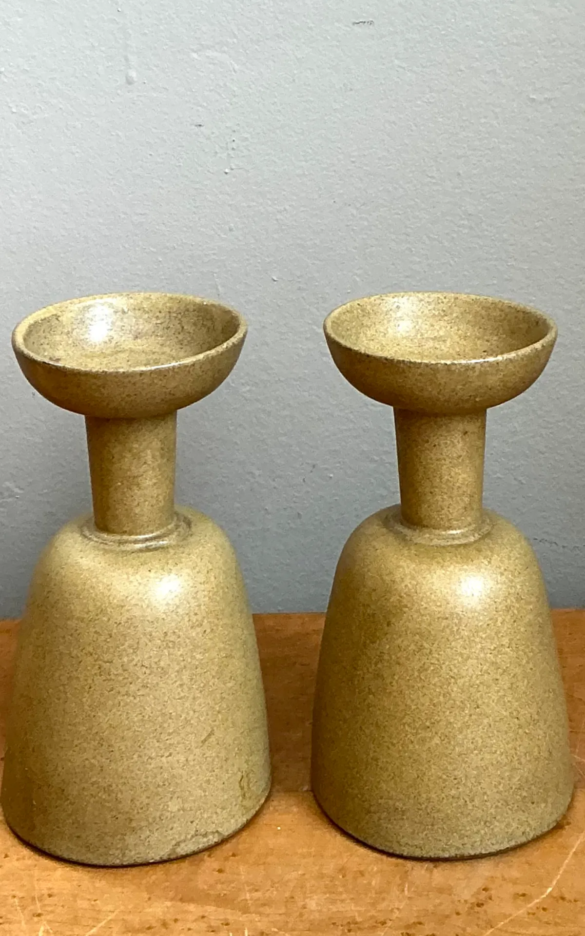 Vintage Modernist Ceramic Candle Holders — additional photo 5