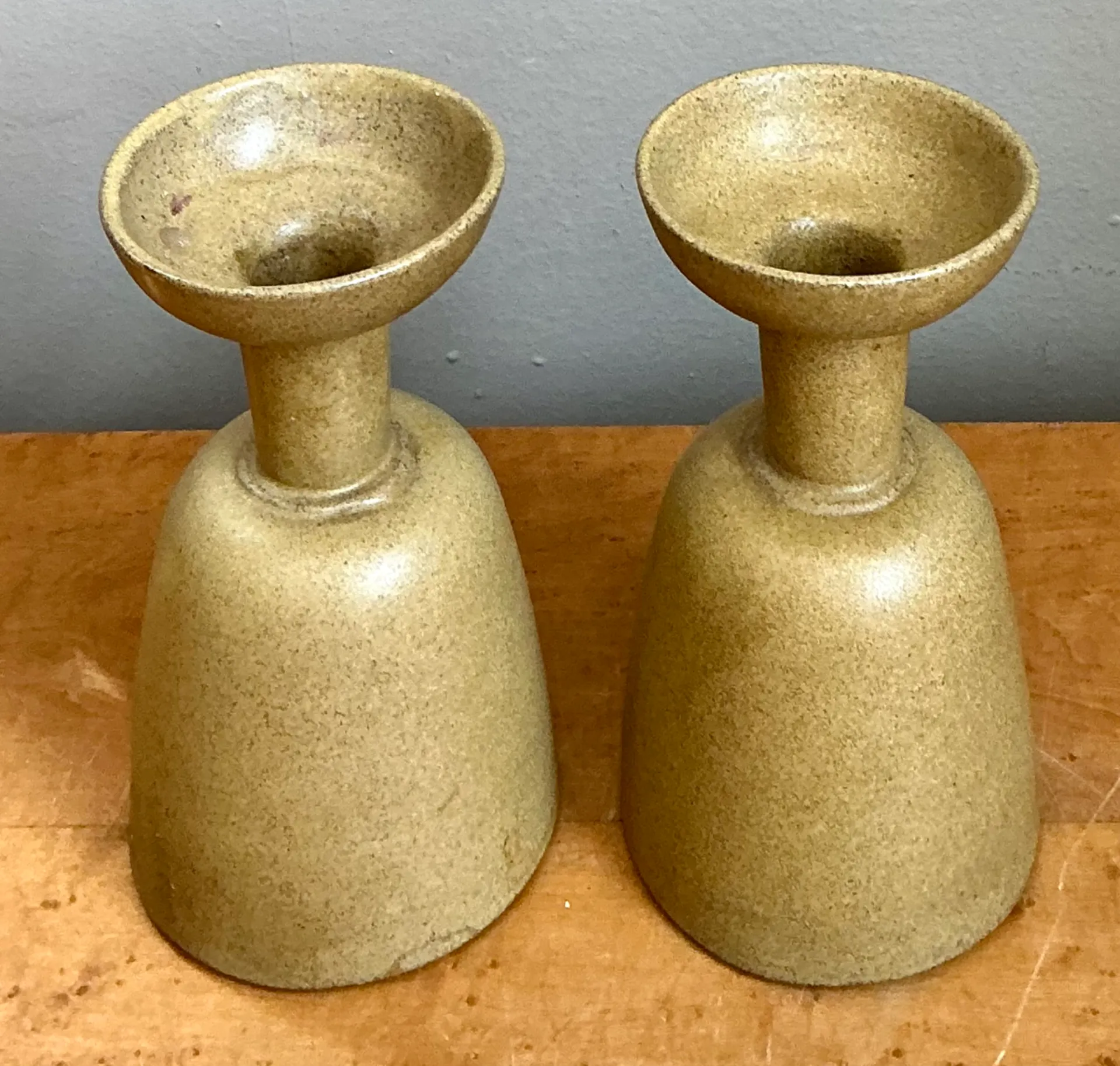 Vintage Modernist Ceramic Candle Holders — additional photo 1