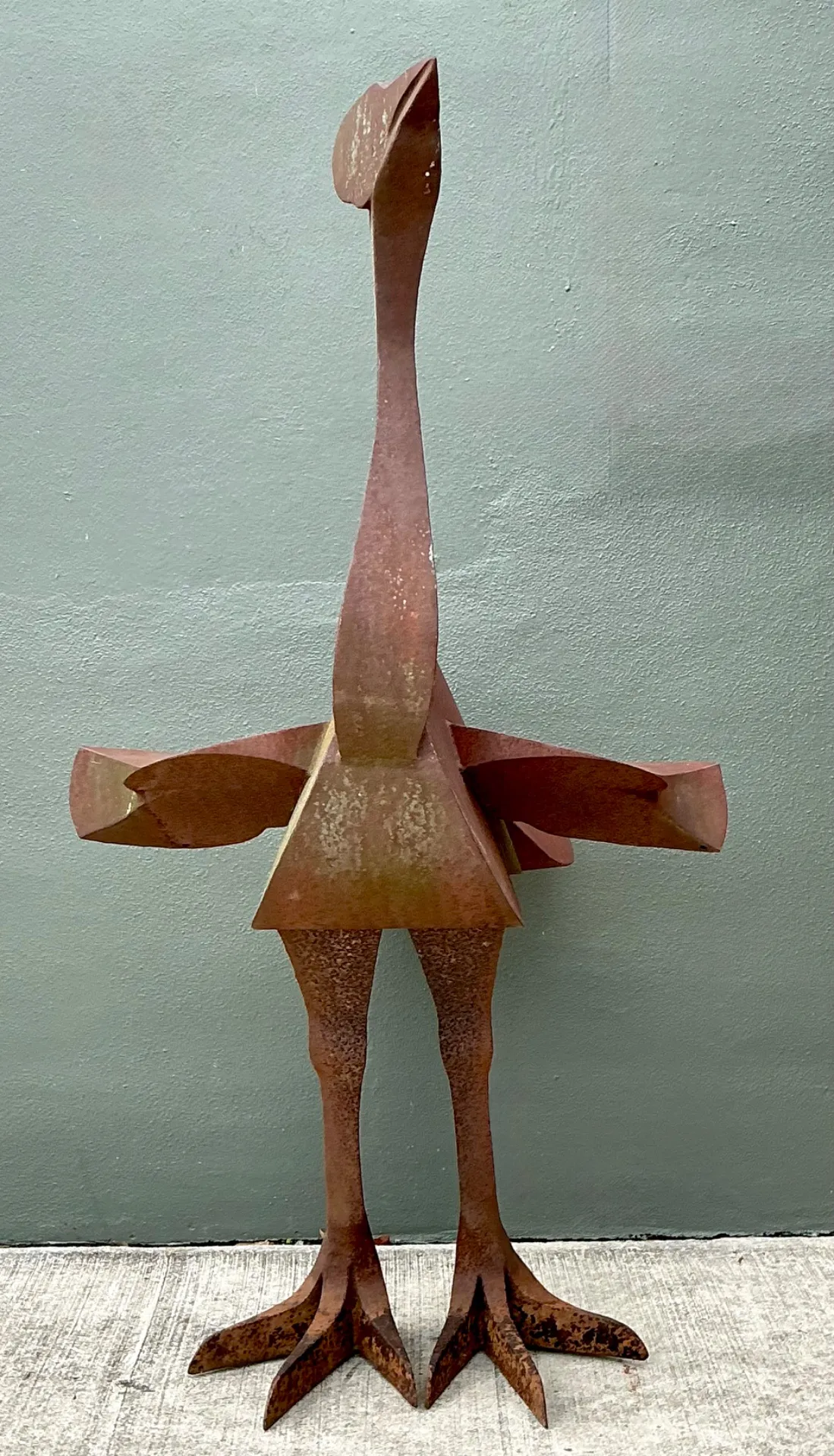 Vintage Monumental Patinated  Metal Ostrich Sculpture — additional photo 3