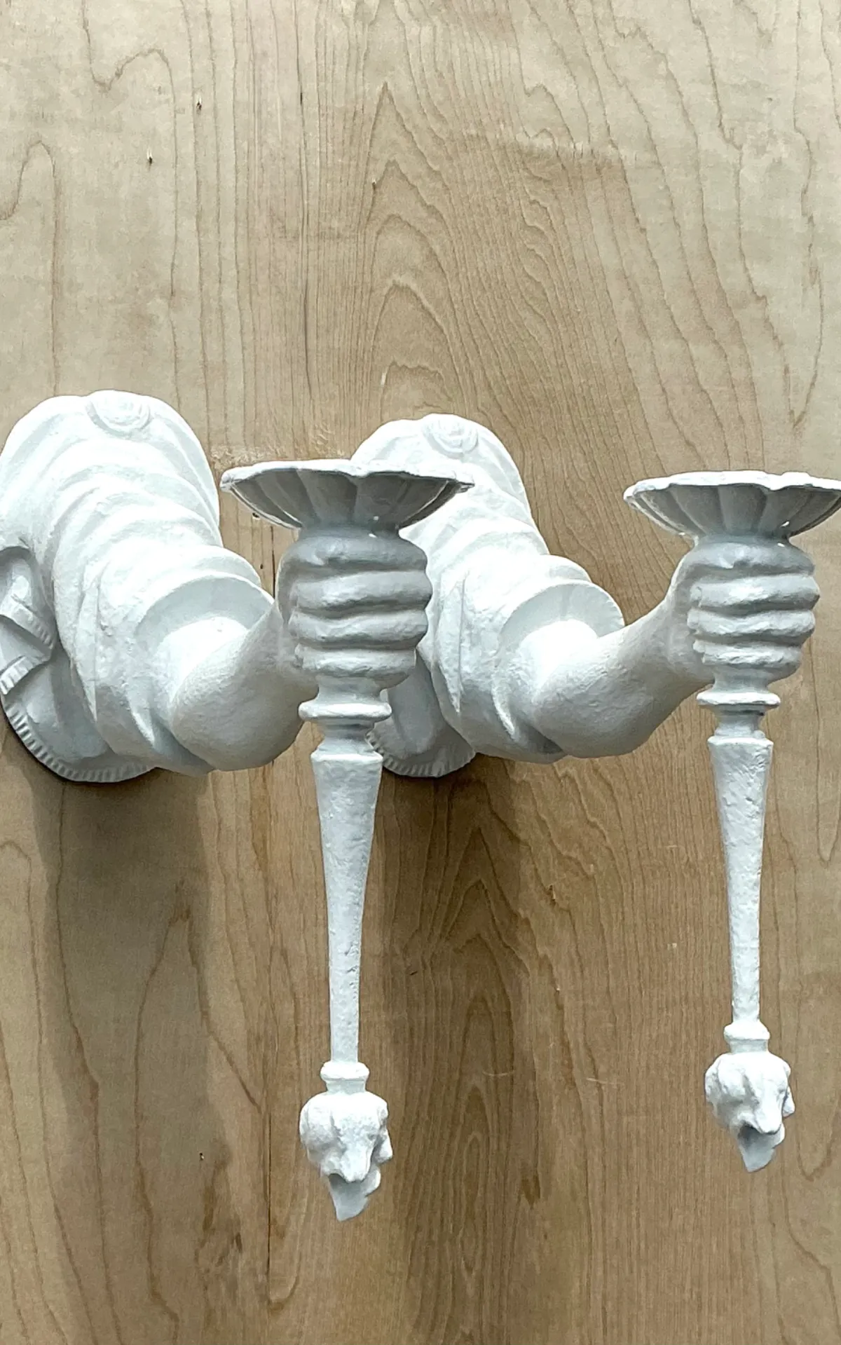 Vintage Plaster Decorative Wall Sconces - Pair — additional photo 8