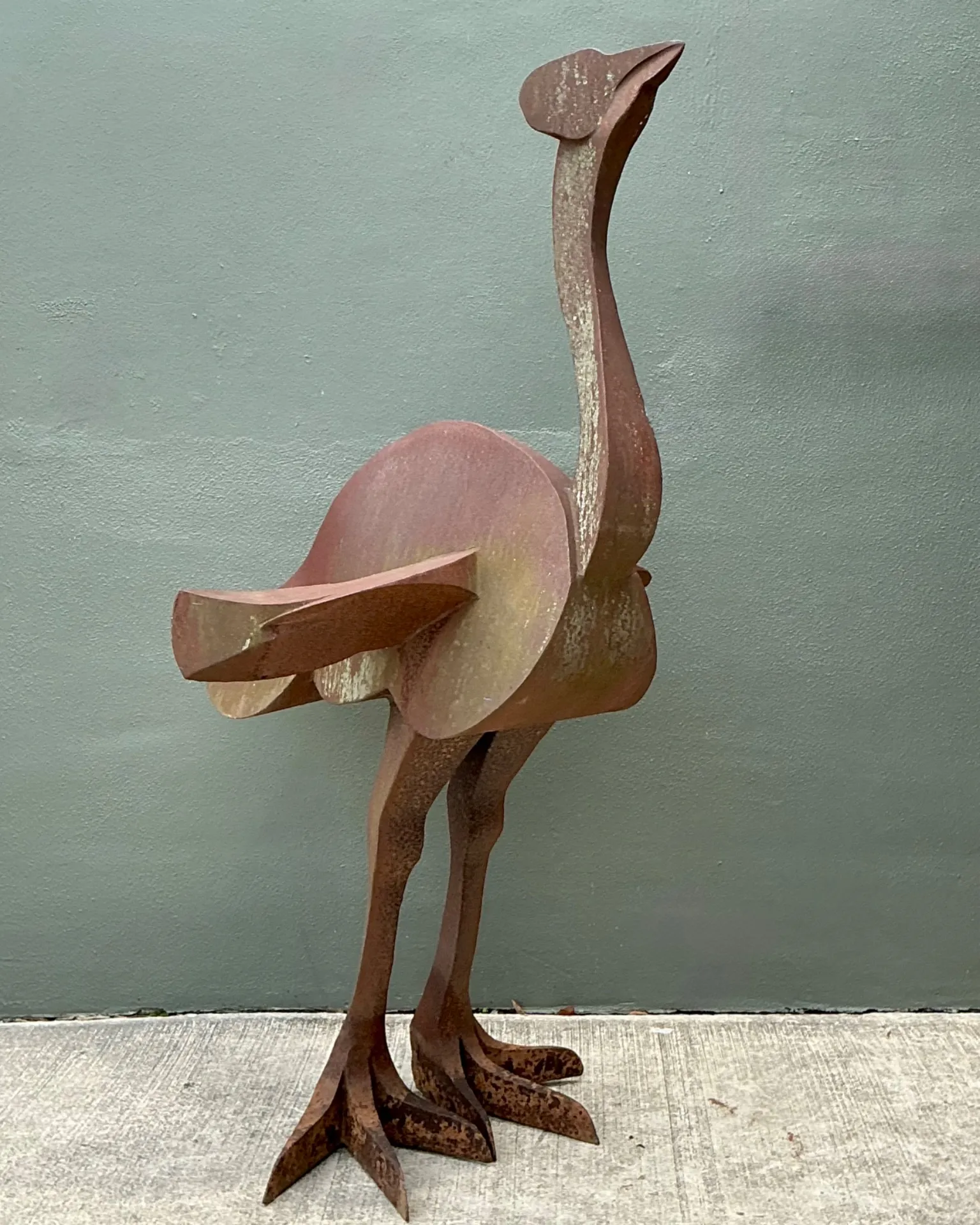 Vintage Monumental Patinated  Metal Ostrich Sculpture — additional photo 6