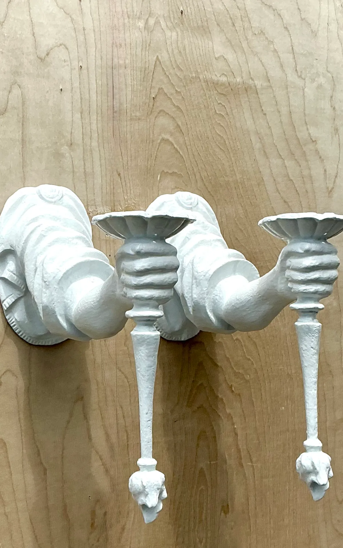 Vintage Plaster Decorative Wall Sconces - Pair — additional photo 2