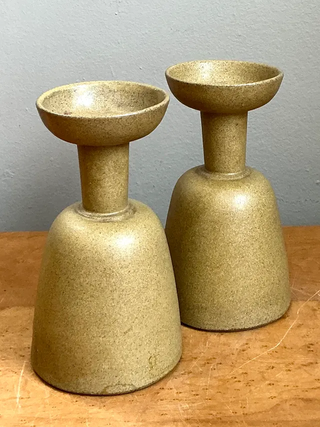 Vintage Modernist Ceramic Candle Holders — additional photo 6
