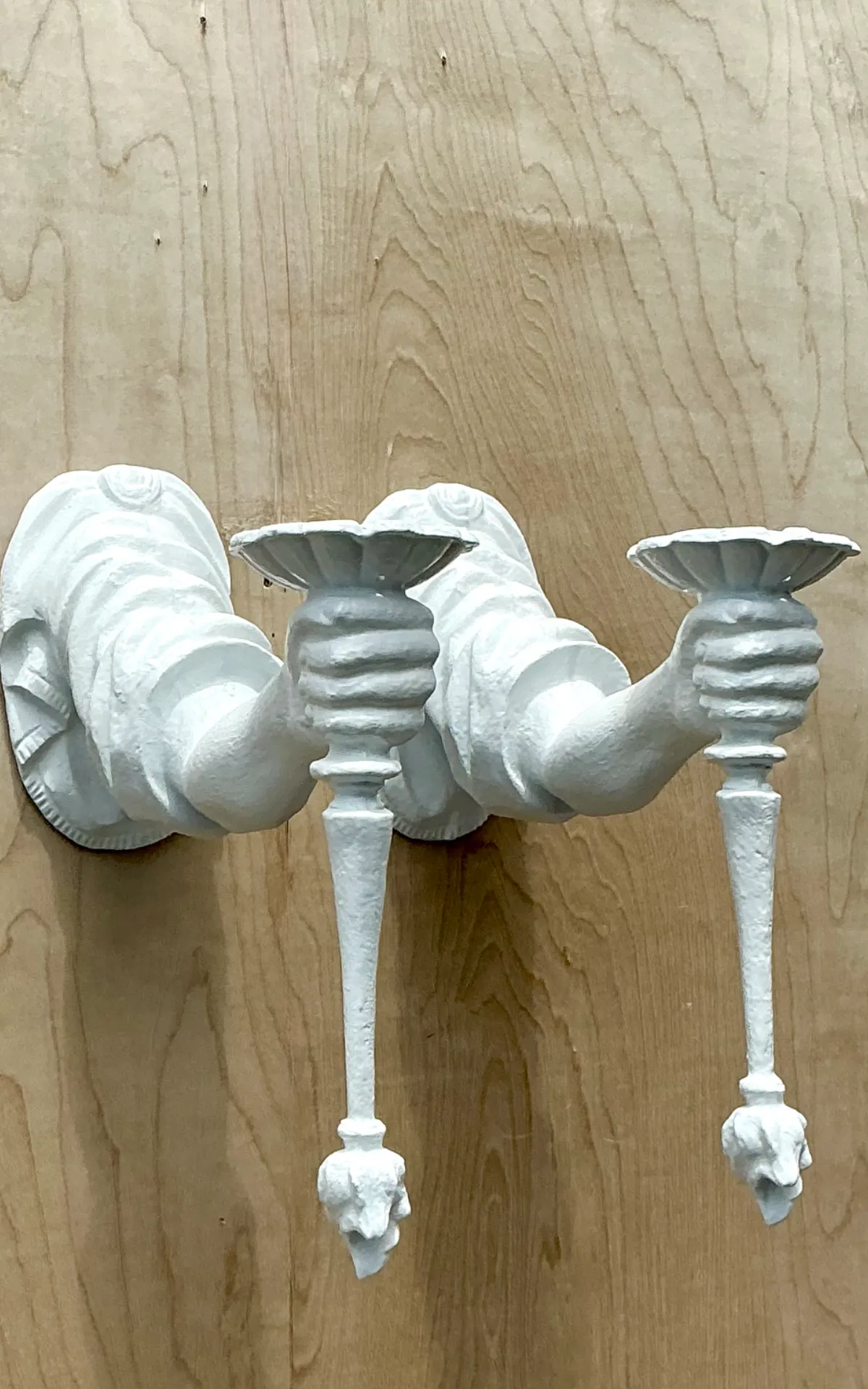Vintage Plaster Decorative Wall Sconces - Pair — additional photo 4