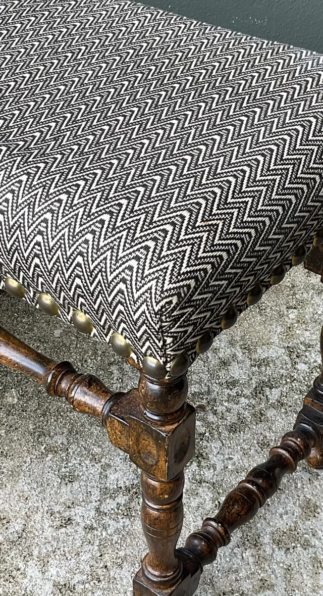Vintage Lewis Mittman Nailhead Low Stools - A Pair — additional photo 5