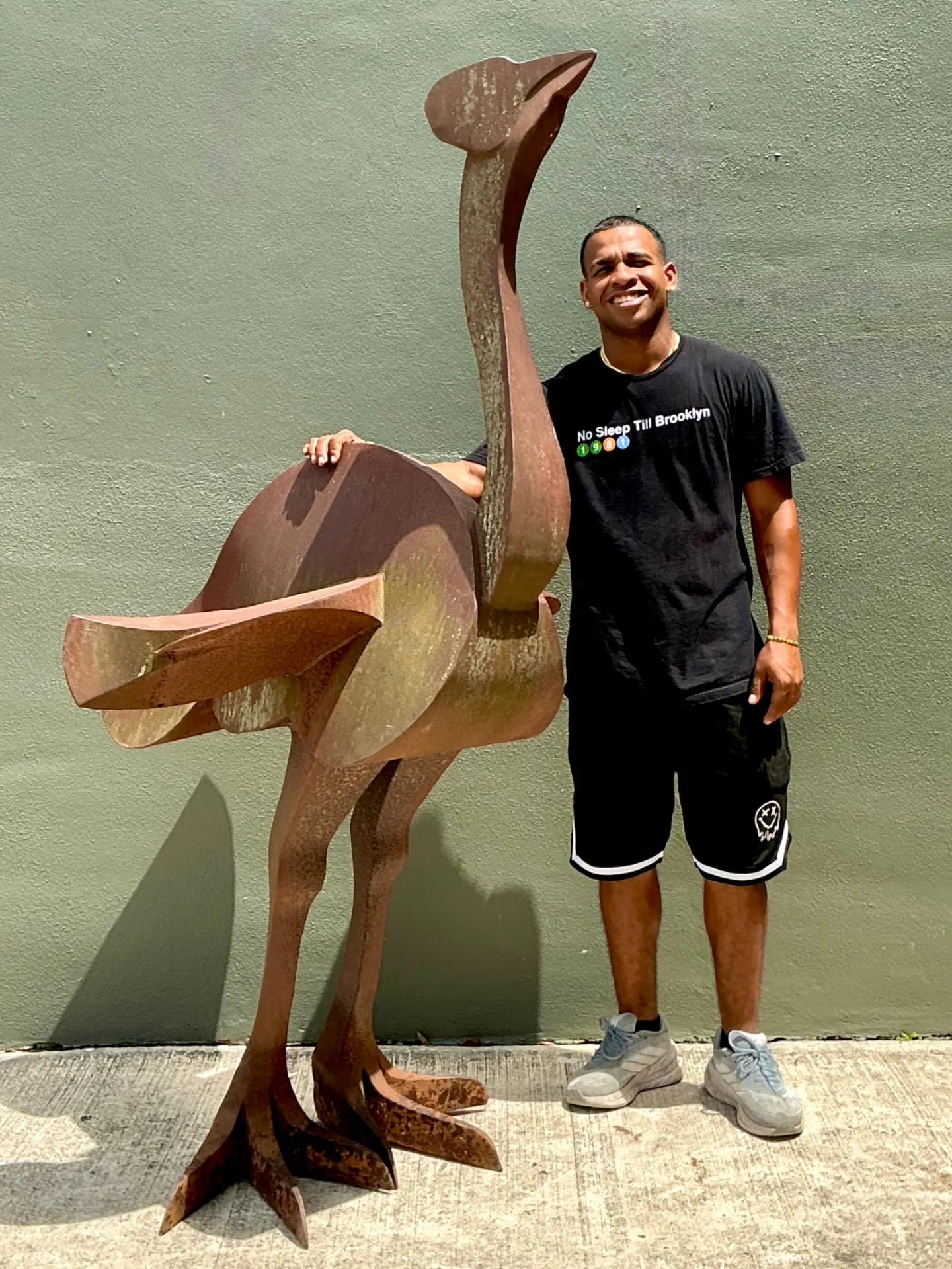 Vintage Monumental Patinated  Metal Ostrich Sculpture — additional photo 2