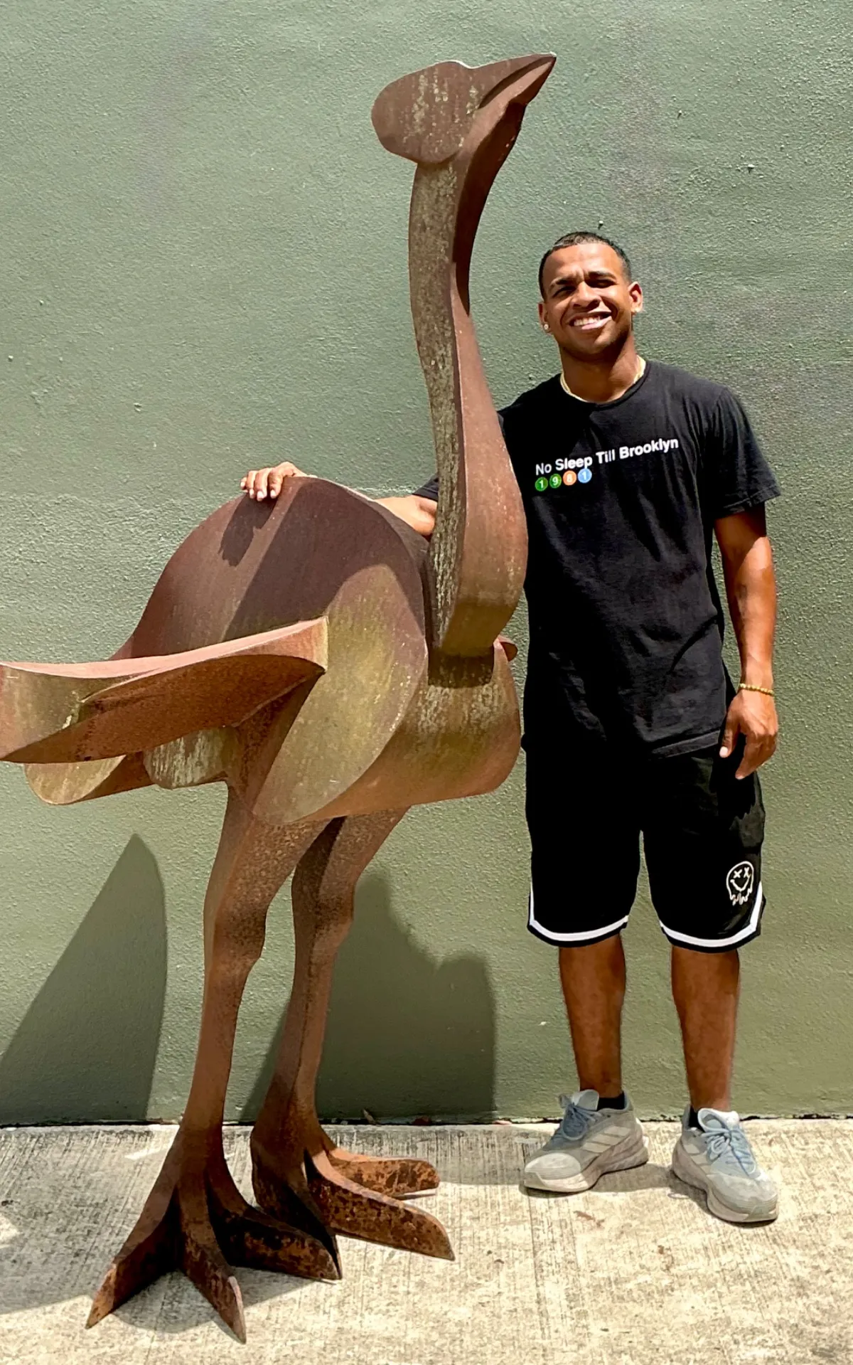 Vintage Monumental Patinated Metal Ostrich Sculpture — additional photo 2