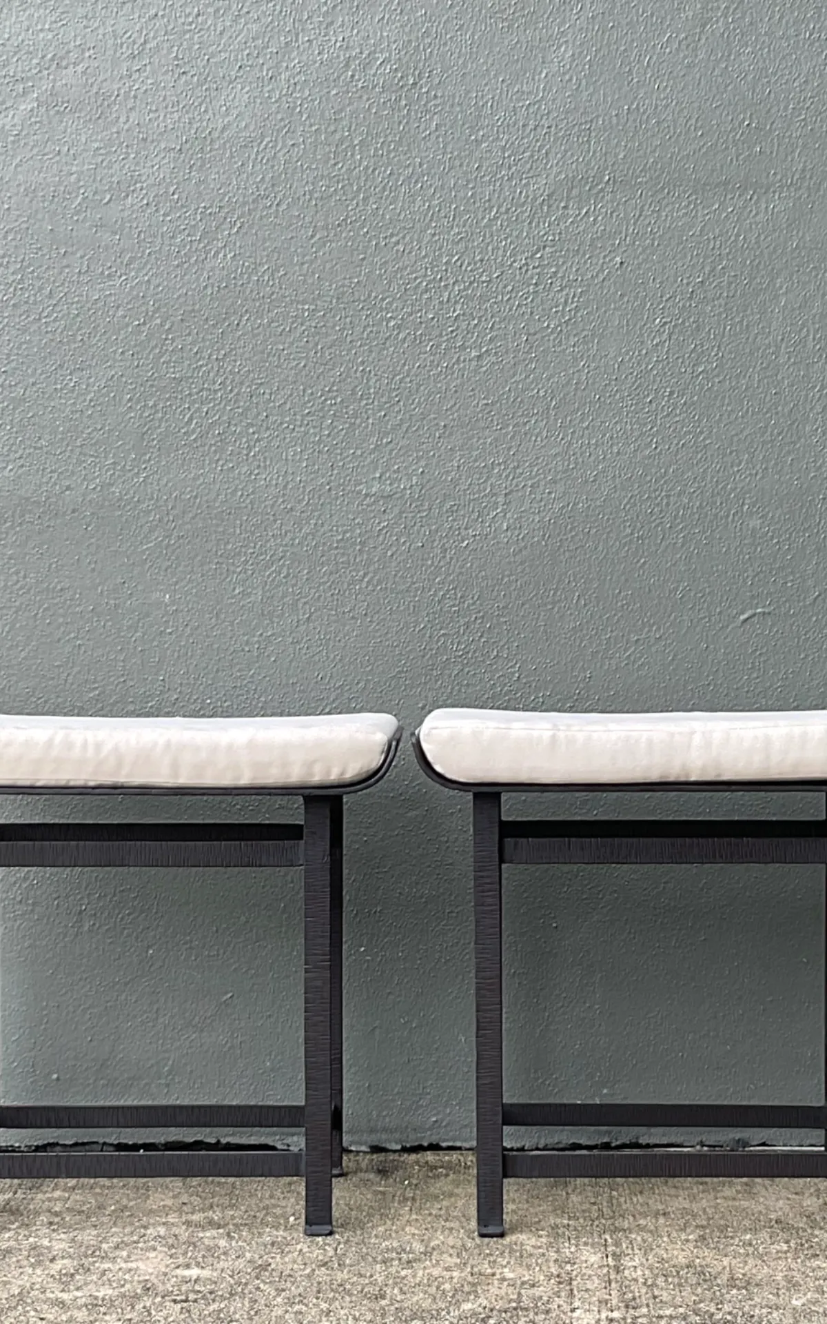 Vintage Modernist Metal Frame Stools - A Pair