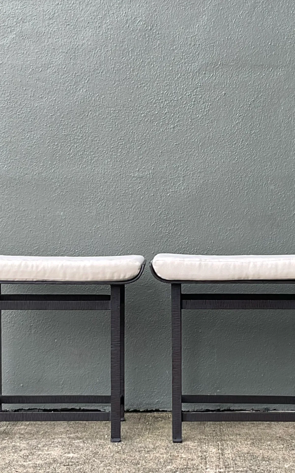 Vintage Modernist Metal Frame Stools - A Pair — additional photo 3