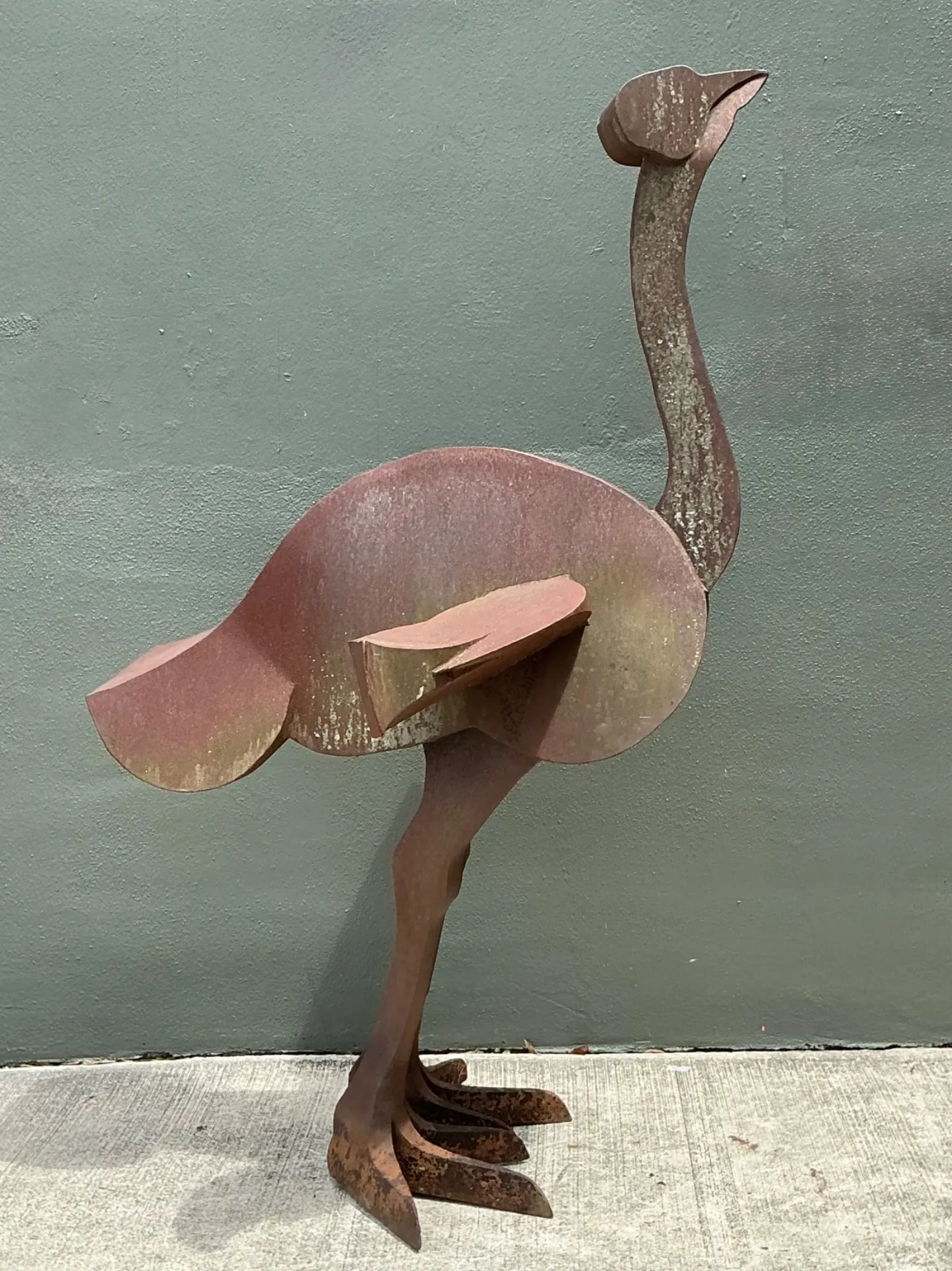 Vintage Monumental Patinated  Metal Ostrich Sculpture — additional photo 5