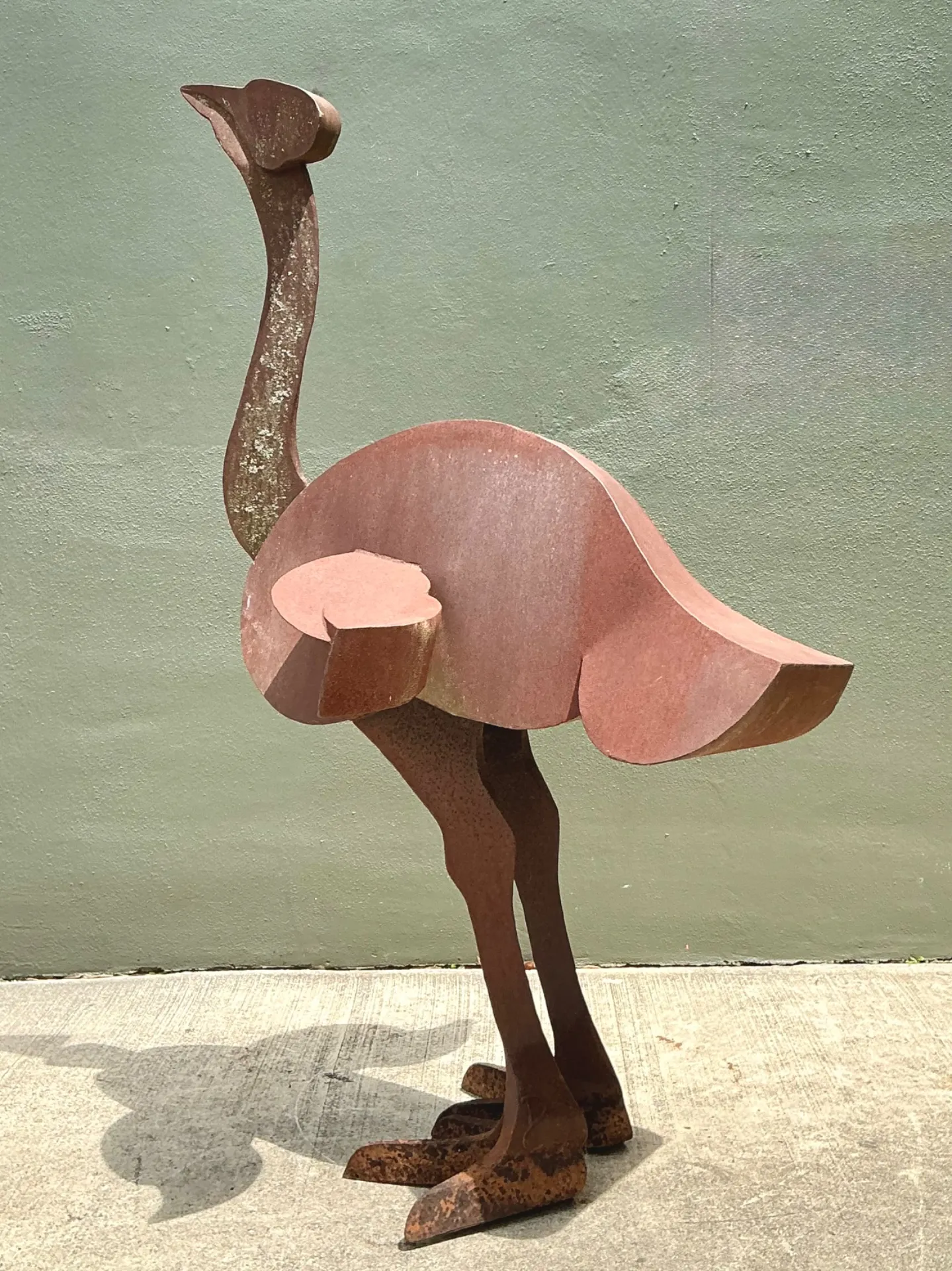 Vintage Monumental Patinated  Metal Ostrich Sculpture — additional photo 7