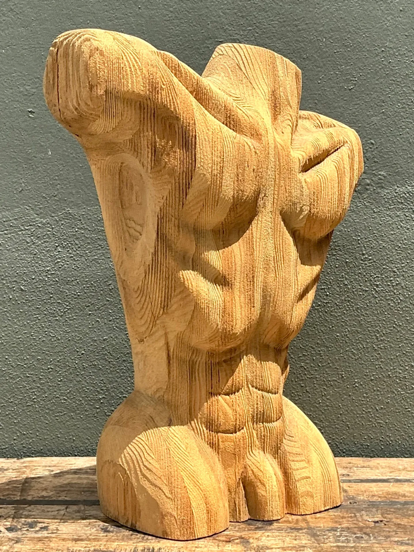 Vintage Abstract Carved Wood Torso — additional photo 5