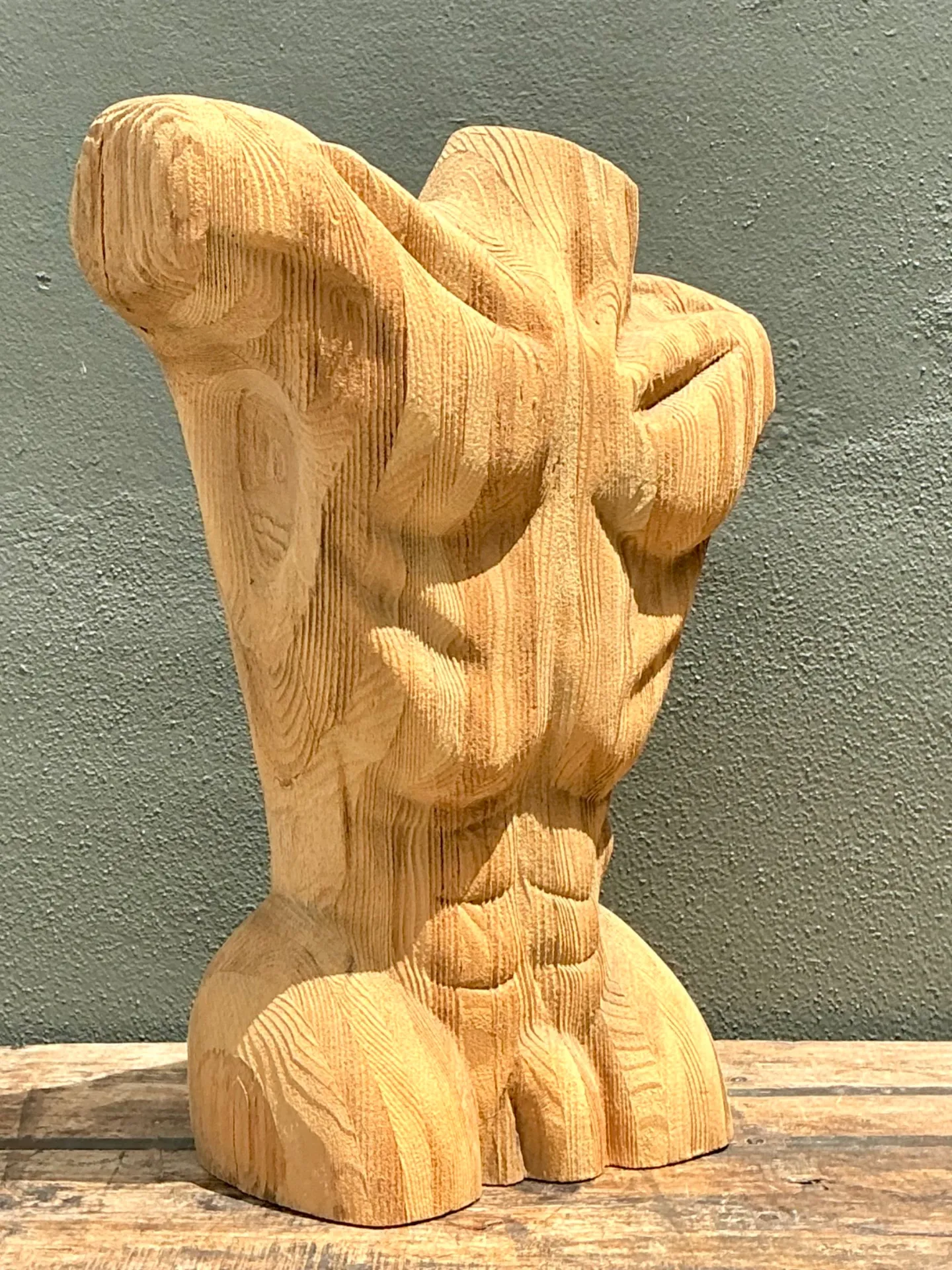 Vintage Abstract Carved Wood Torso — additional photo 8