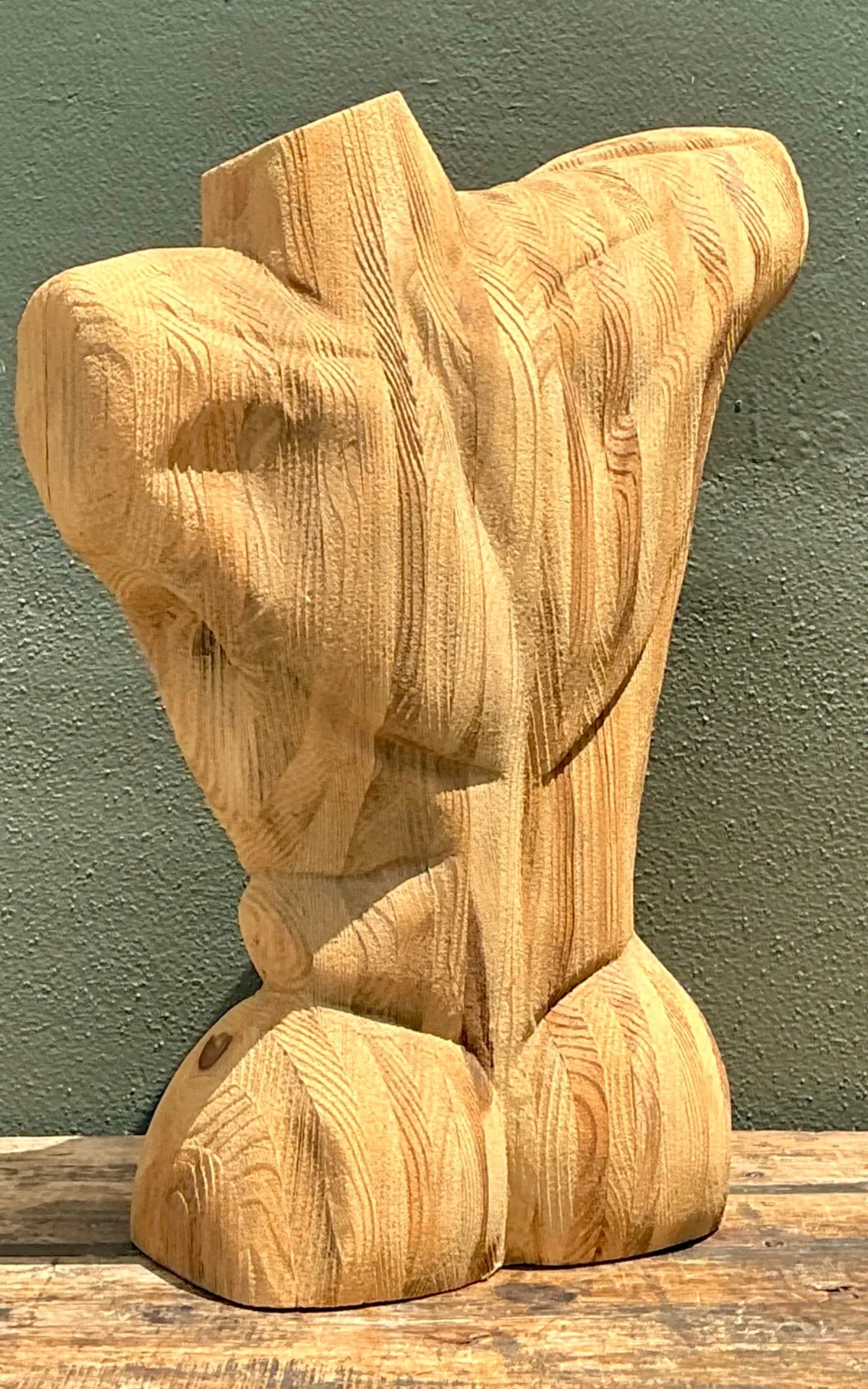 Vintage Abstract Carved Wood Torso — additional photo 2