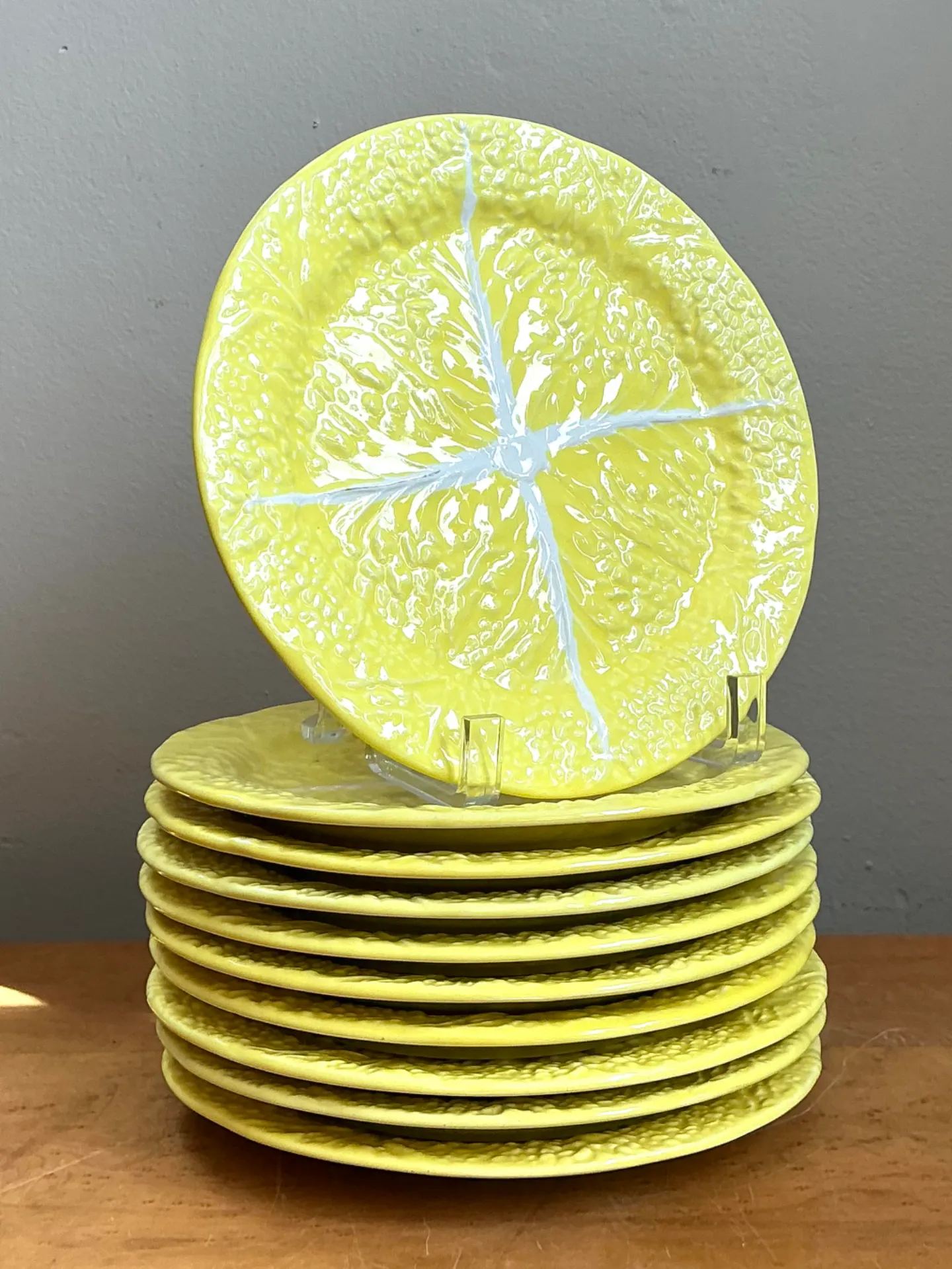 Vintage Portuguese Yellow Cabbage Leaf Plates — additional photo 5