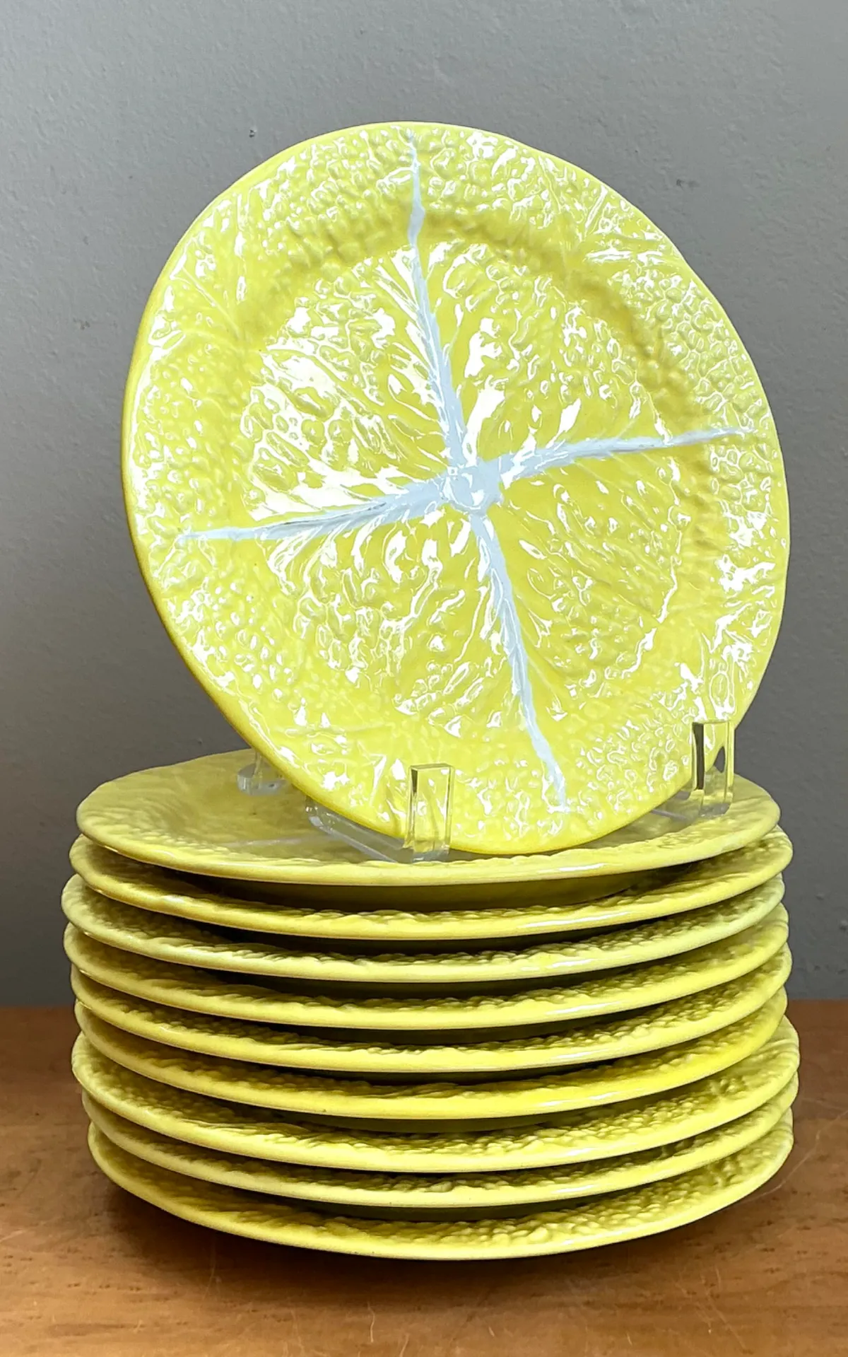 Vintage Portuguese Yellow Cabbage Leaf Plates — additional photo 5