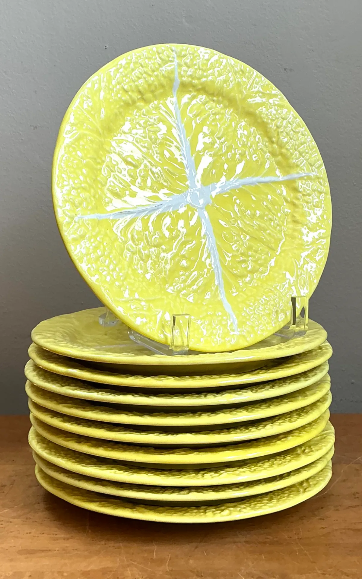 Vintage Portuguese Yellow Cabbage Leaf Plates — additional photo 3