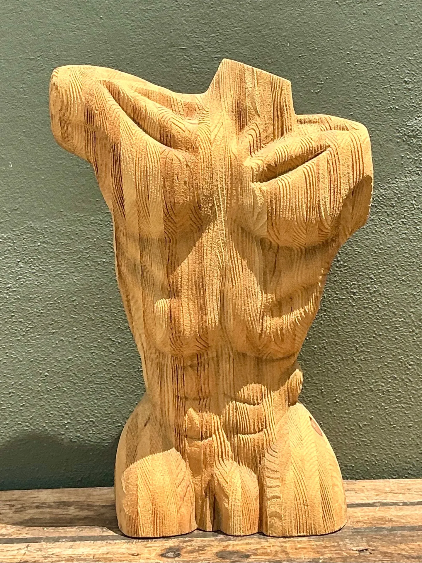 Vintage Abstract Carved Wood Torso — additional photo 4