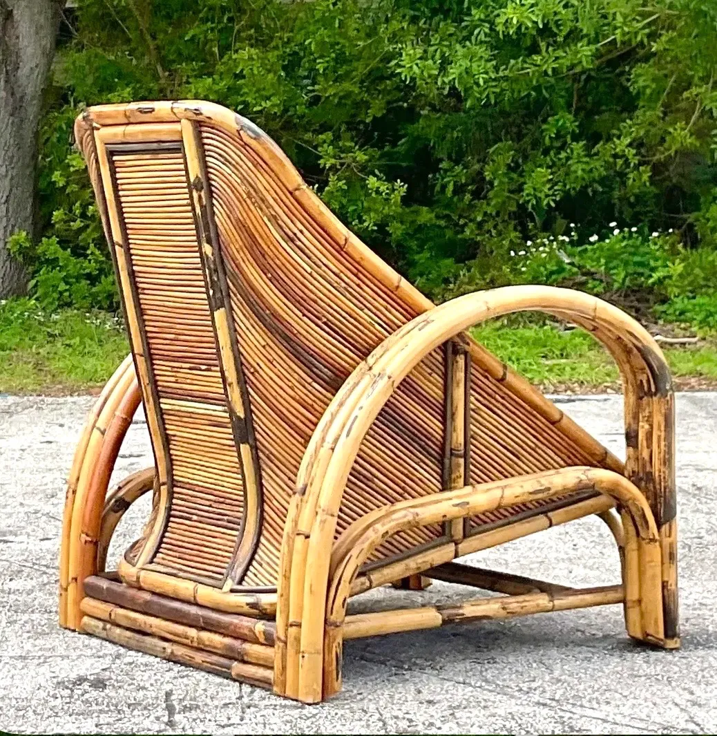 Vintage 1950s Pencil Reed  Lounge Chair — additional photo 6