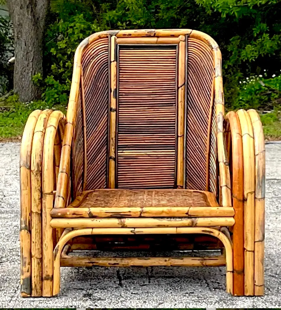 Vintage 1950s Pencil Reed  Lounge Chair — additional photo 8