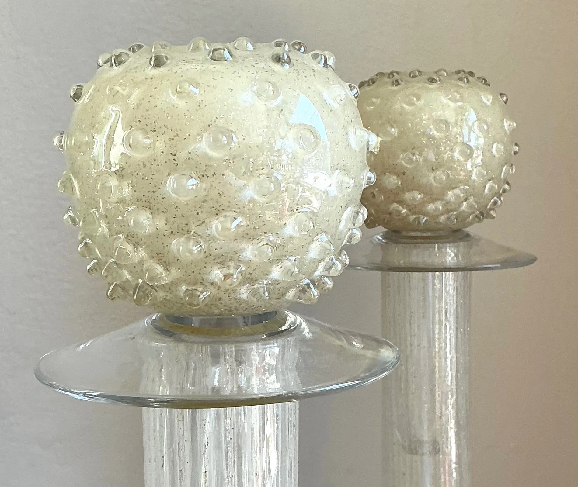 Vintage Monumental Murano Handblown Glass Bottles with Stoppers - Pair — additional photo 7