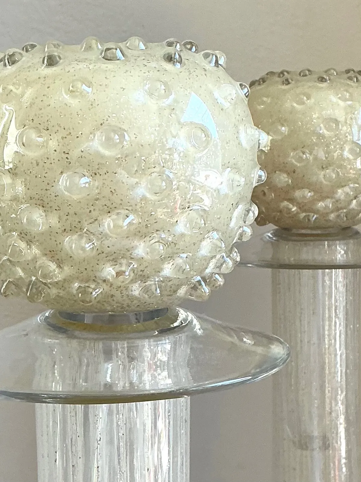 Vintage Monumental Murano Handblown Glass Bottles with Stoppers - Pair — additional photo 7