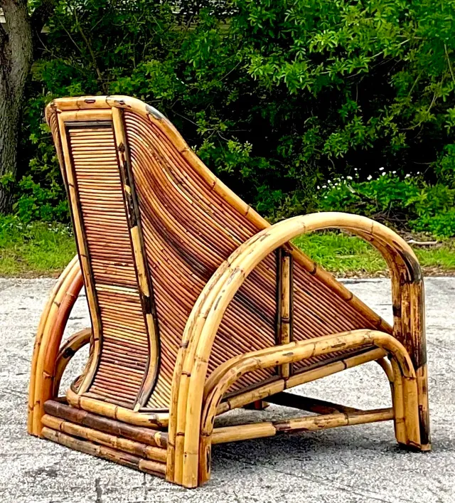 Vintage 1950s Pencil Reed Lounge Chair — additional photo 2