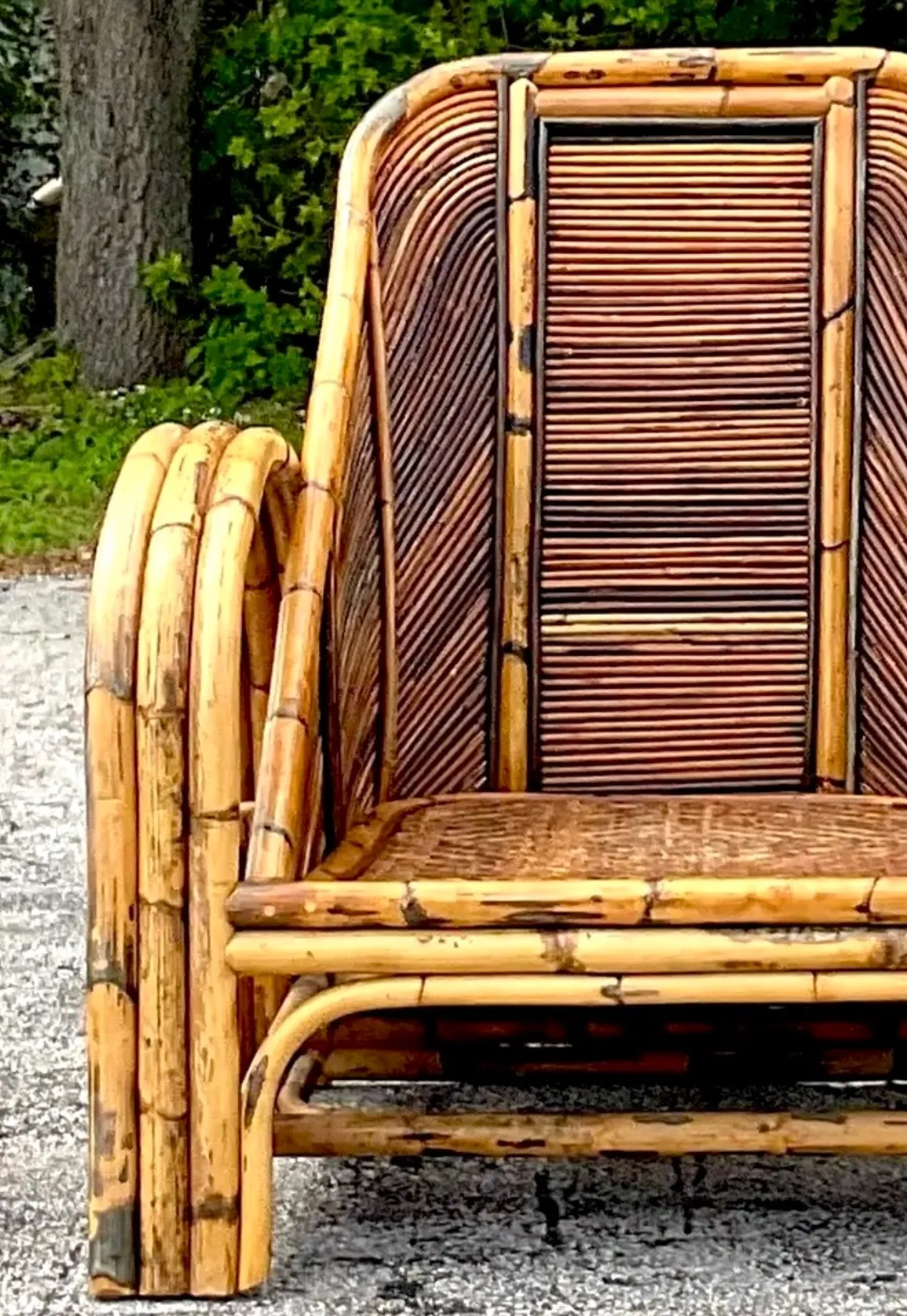 Vintage 1950s Pencil Reed  Lounge Chair — additional photo 3