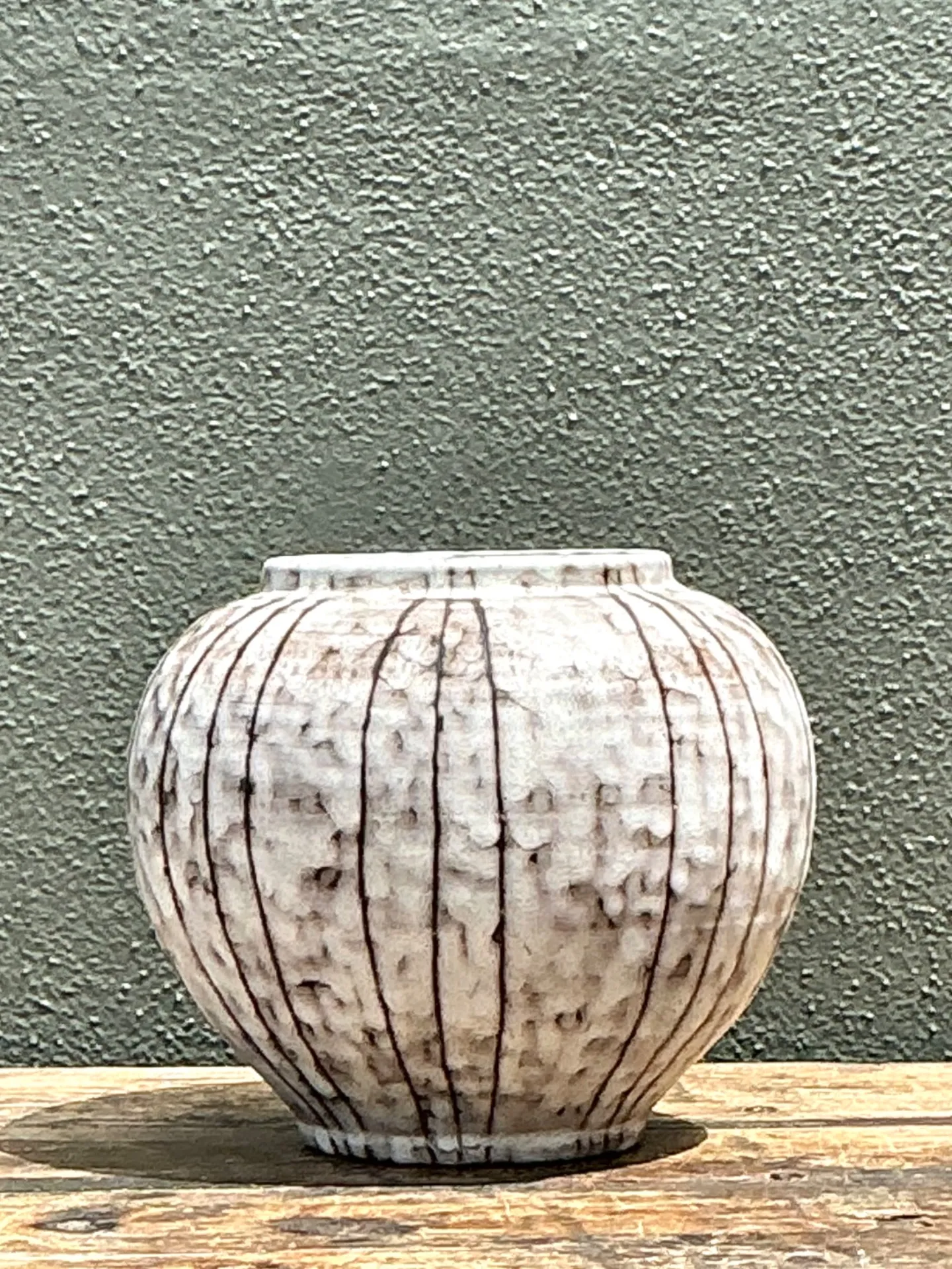 Vintage Striped Ceramic Vase — additional photo 4