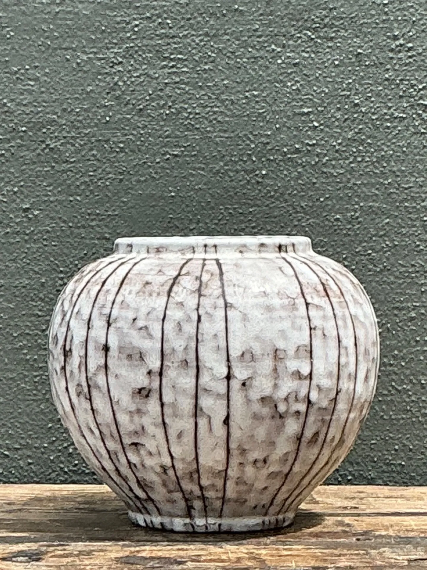 Vintage Striped Ceramic Vase — additional photo 6