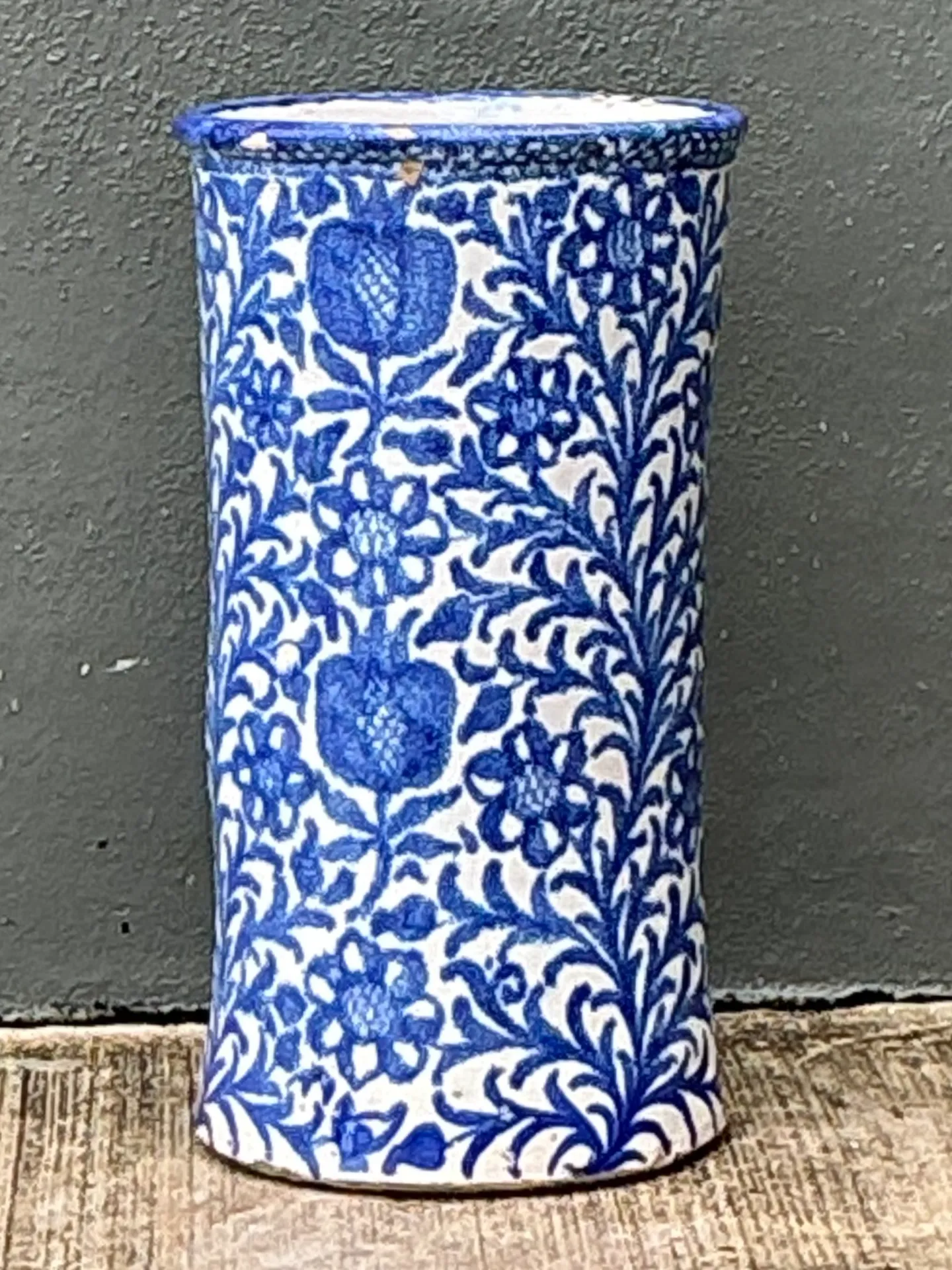Vintage Blue and White Ceramic Umbrella Stand — additional photo 1