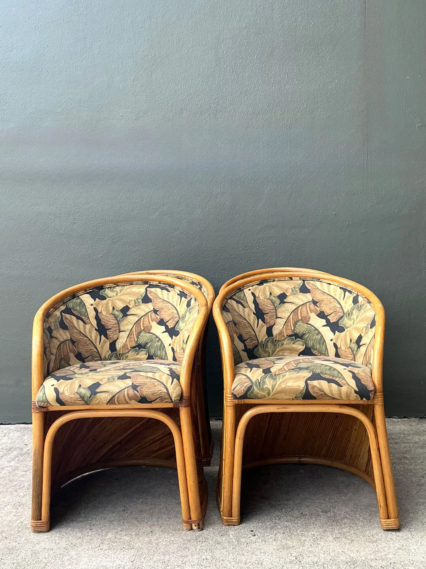 Vintage Pencil Reed Sunburst Dining Chairs — additional photo 8