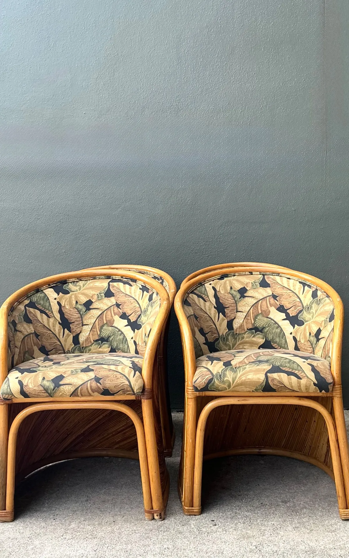 Vintage Pencil Reed Sunburst Dining Chairs — additional photo 8