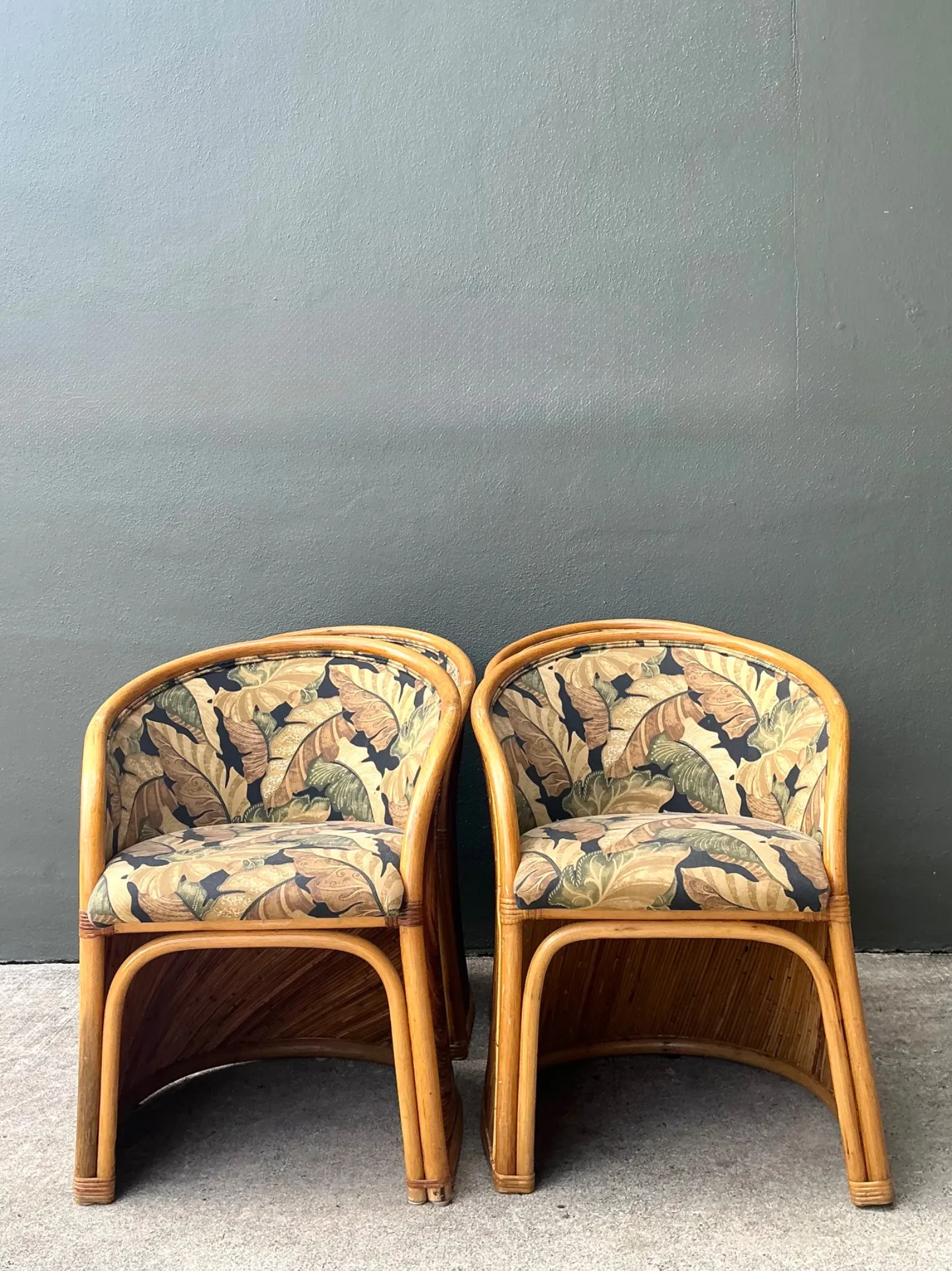 Vintage Pencil Reed Sunburst Dining Chairs — additional photo 5
