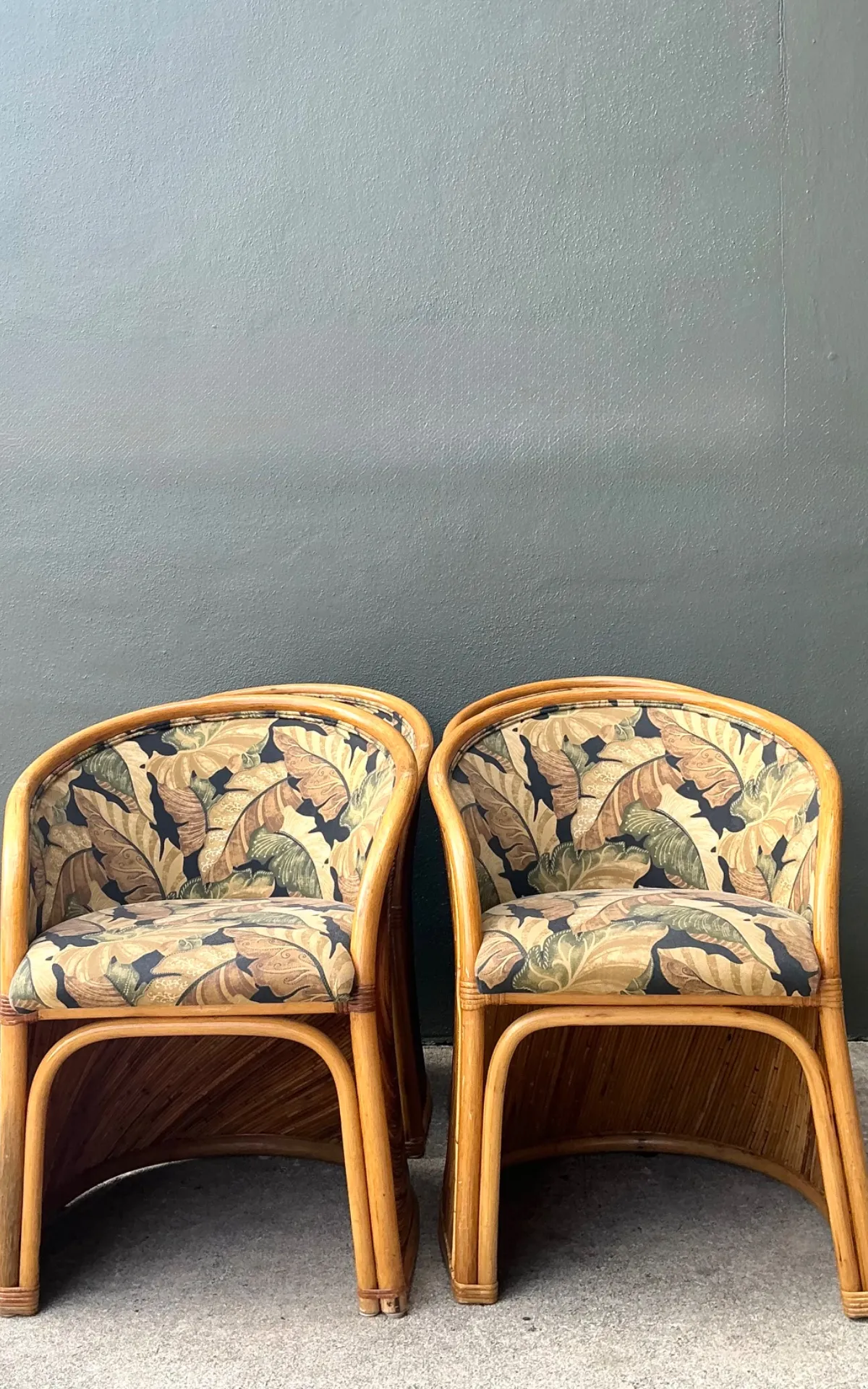 Vintage Pencil Reed Sunburst Dining Chairs — additional photo 5