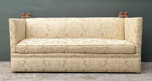 Vintage Edward Ferrell Jacquard Fleur De Lys Knole Sofa — additional photo 1
