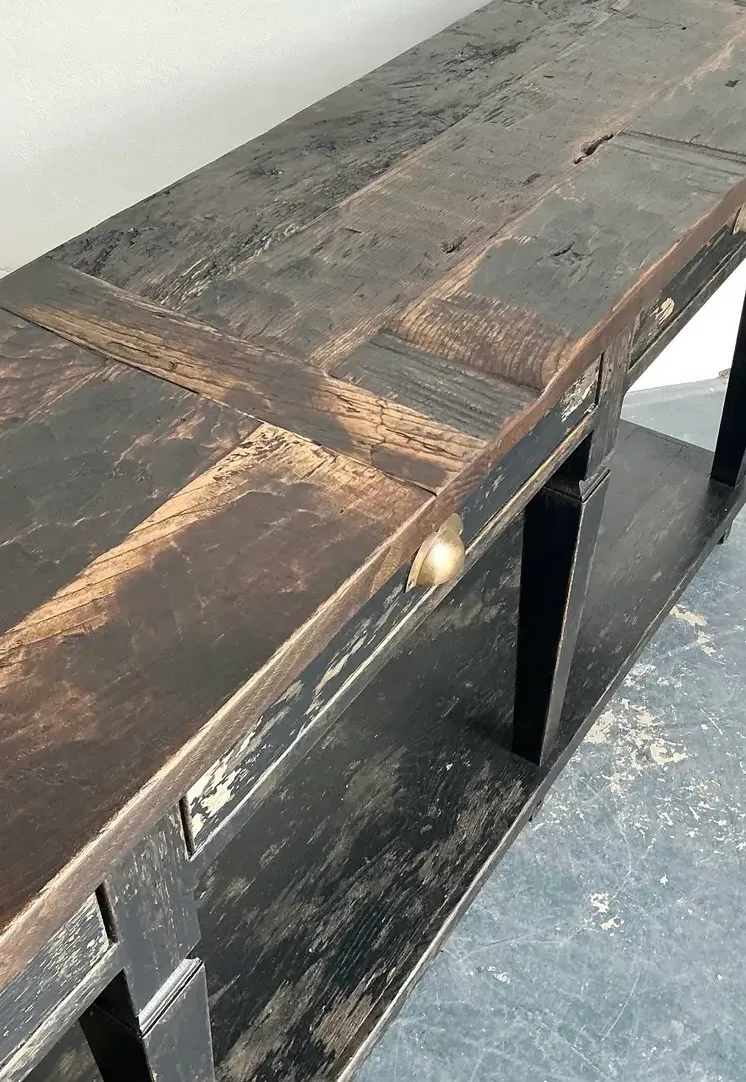 Vintage Patinated Long Console Table — additional photo 7
