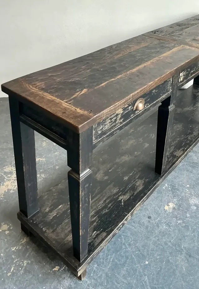 Vintage Patinated Long Console Table — additional photo 6
