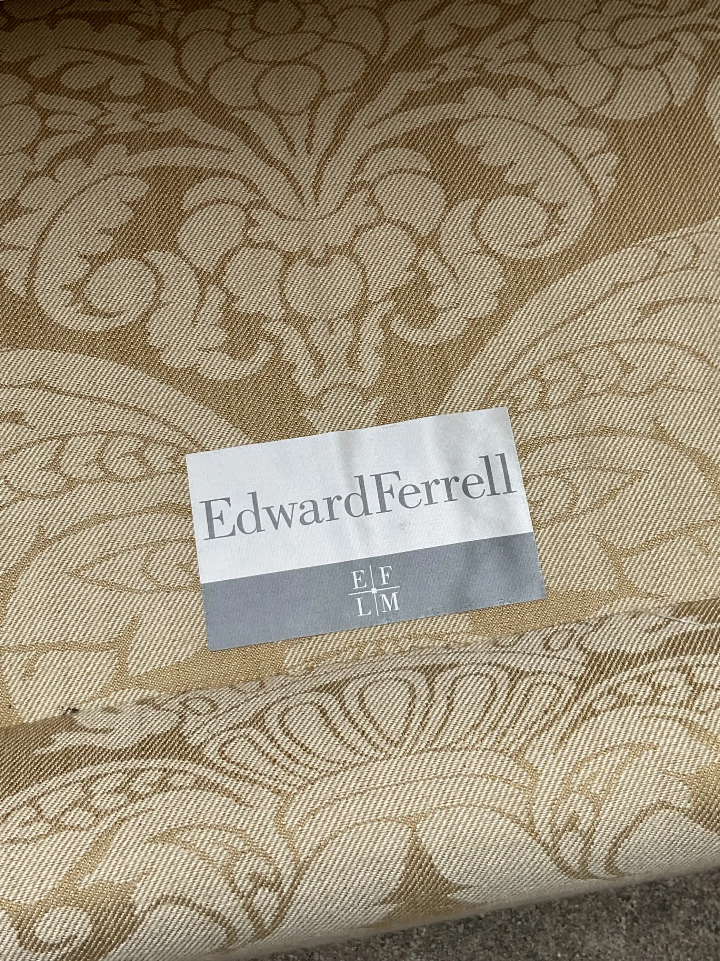 Vintage Edward Ferrell Jacquard Fleur De Lys Knole Sofa — additional photo 7