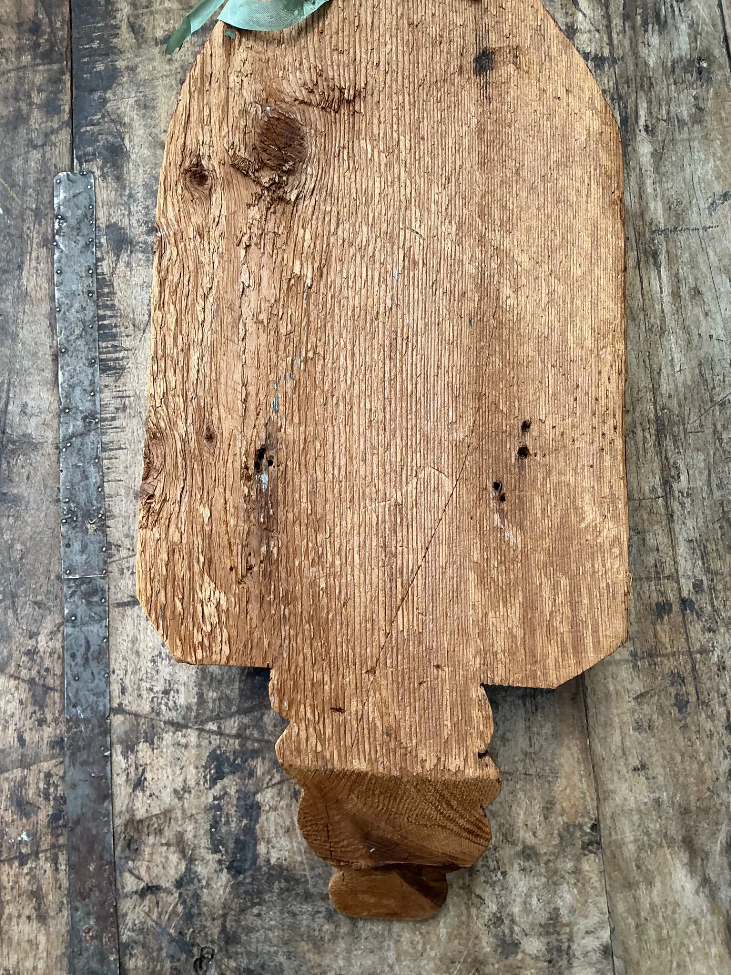 Vintage Rustic Carved Wood Mask — additional photo 3