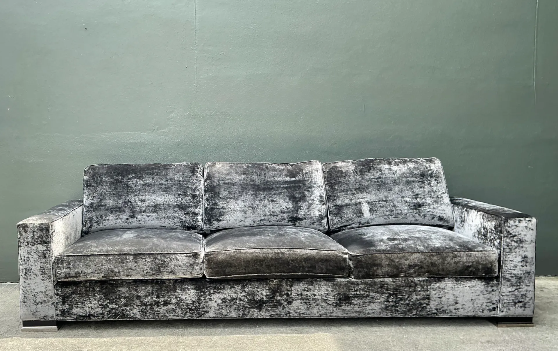 Vintage Monumental Swaim Velvet Sofa — additional photo 1