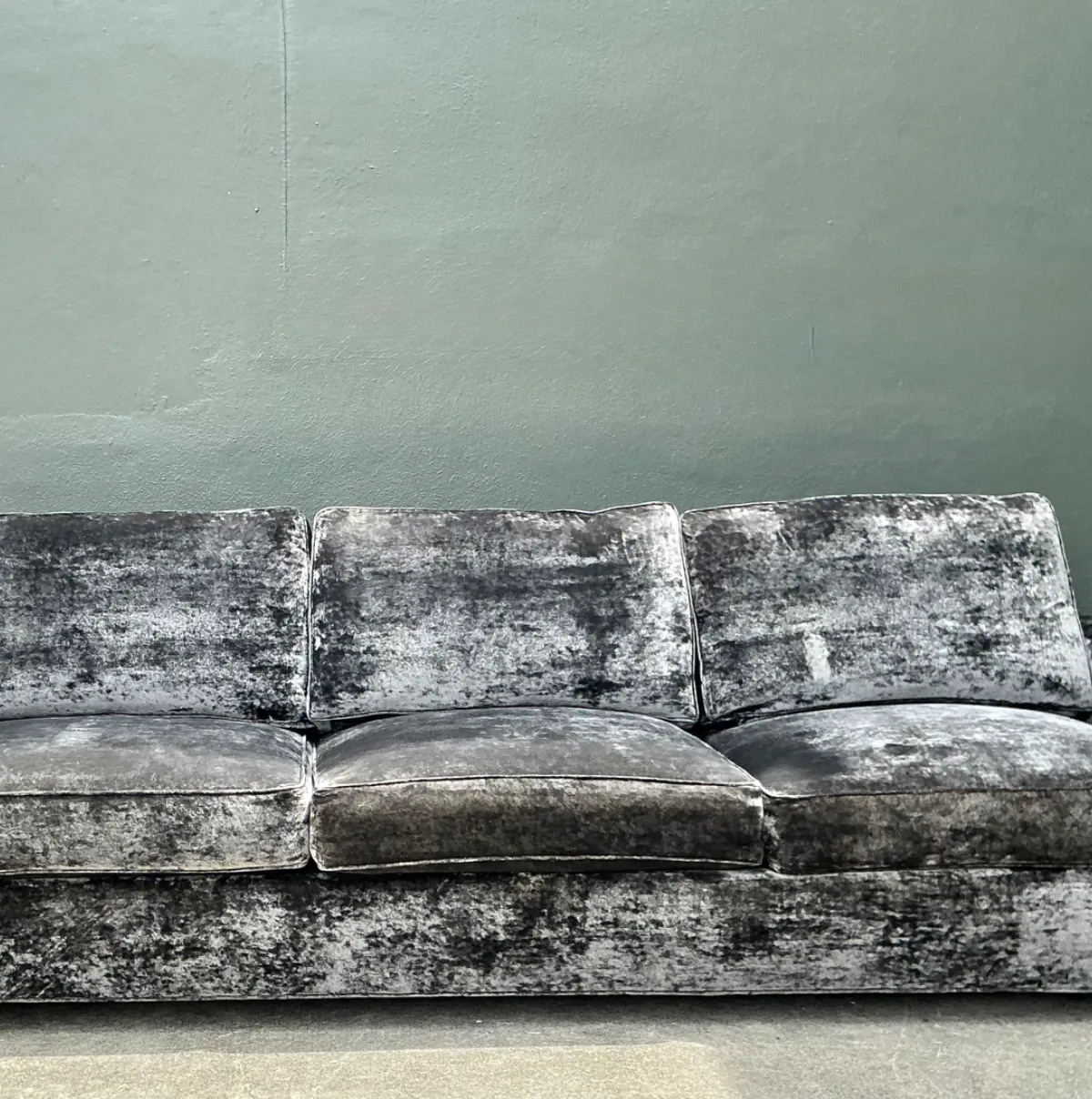 Vintage Monumental Swaim Velvet Sofa
