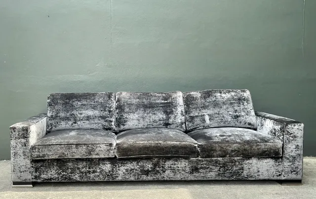 Vintage Monumental Swaim Velvet Sofa — additional photo 1