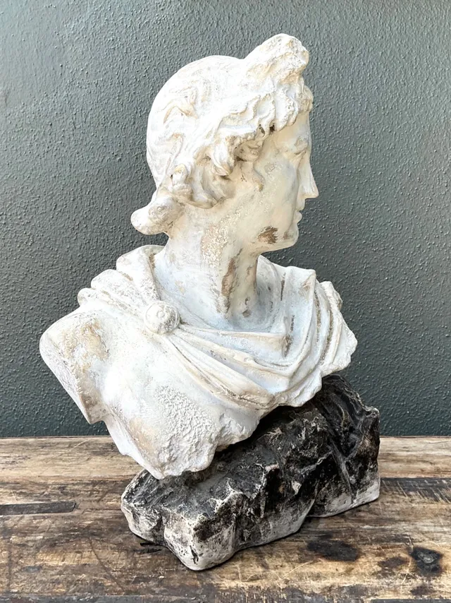 Vintage Cast Stone Bust Of Apollo Belvedere — additional photo 6