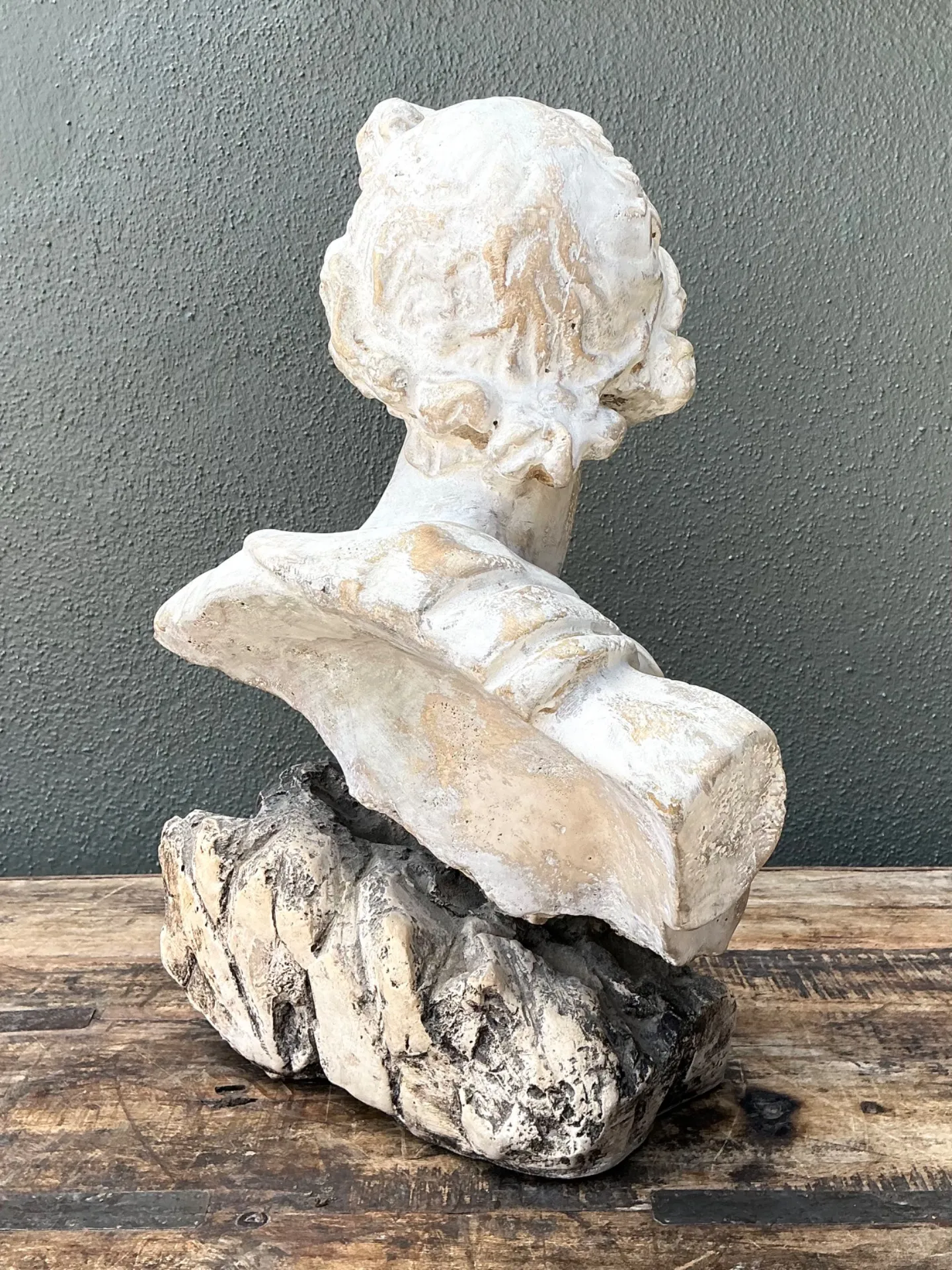 Vintage Cast Stone Bust Of Apollo Belvedere — additional photo 7