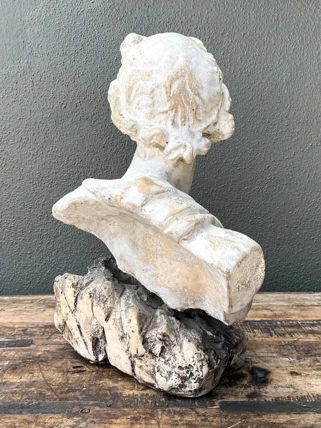 Vintage Cast Stone Bust Of Apollo Belvedere — additional photo 7