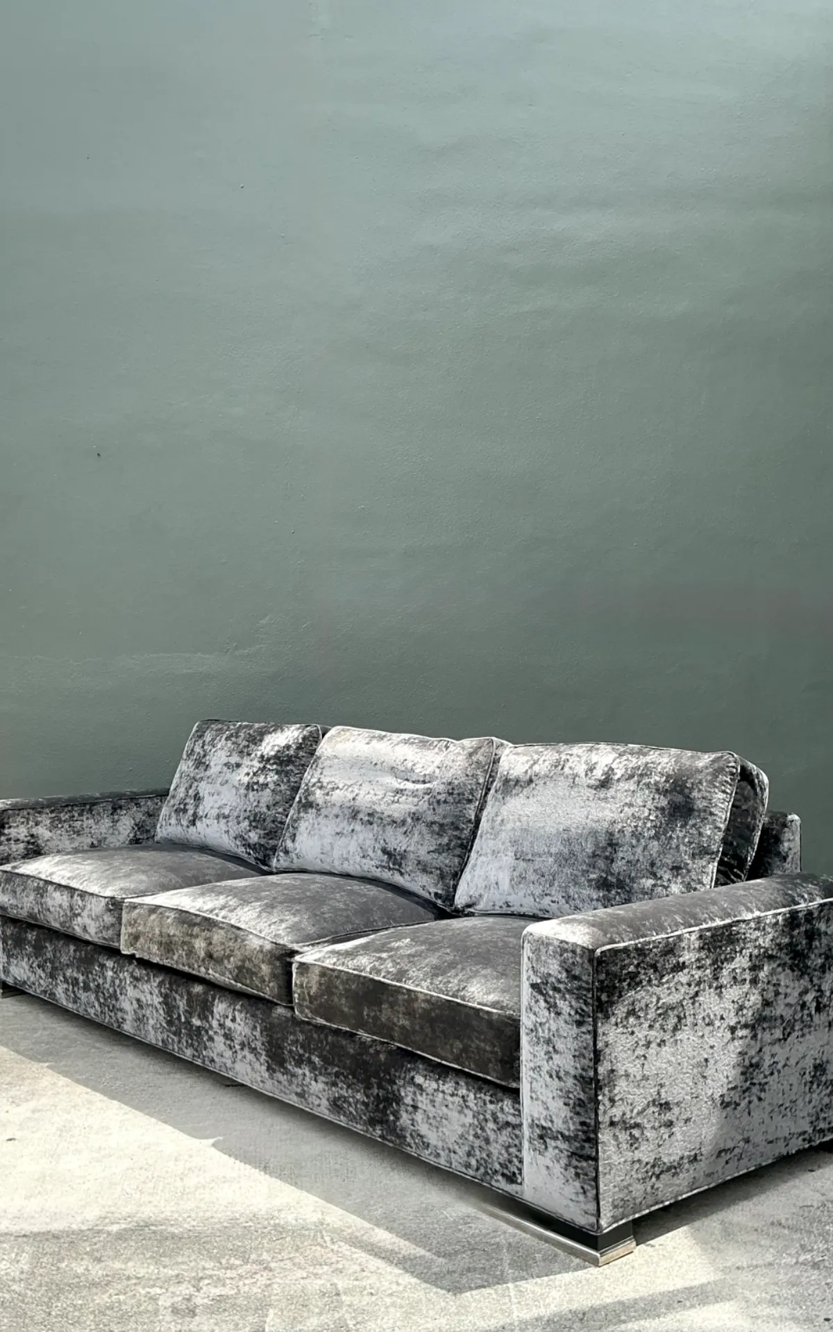 Vintage Monumental Swaim Velvet Sofa — additional photo 2